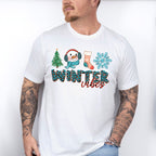 Winter Vibes Blue Design - Winter Unisex Crewneck T-Shirt Sweatshirt Hoodie