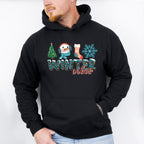 Winter Vibes Blue Design - Winter Unisex Crewneck T-Shirt Sweatshirt Hoodie