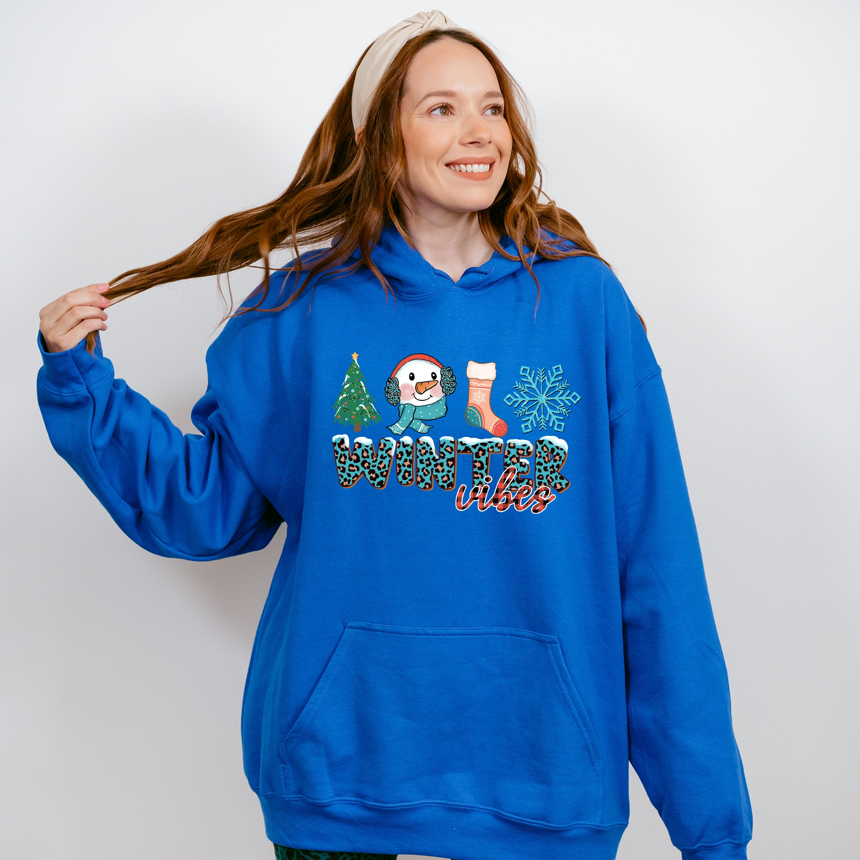 Winter Vibes Blue Design - Winter Unisex Crewneck T-Shirt Sweatshirt Hoodie