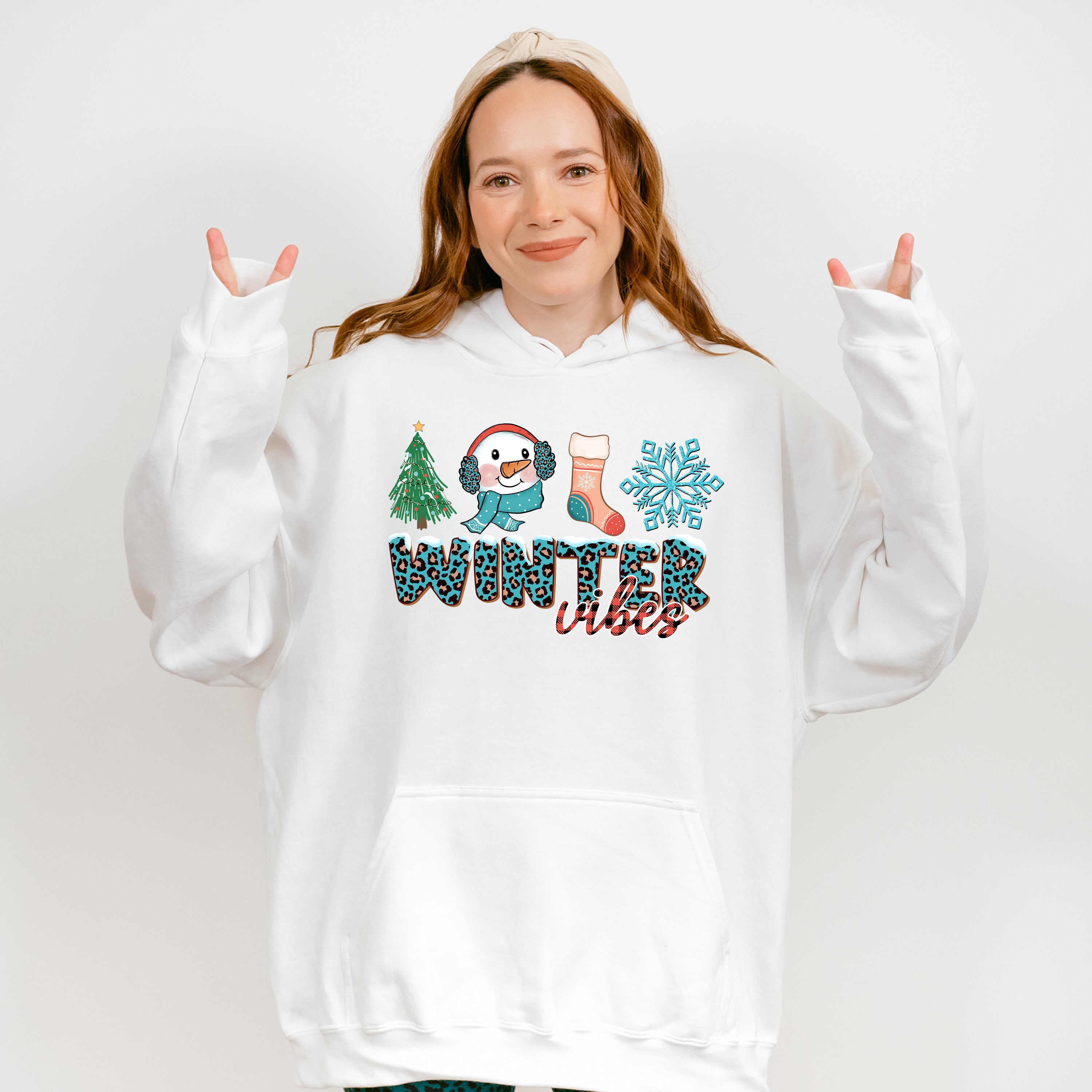 Winter Vibes Blue Design - Winter Unisex Crewneck T-Shirt Sweatshirt Hoodie