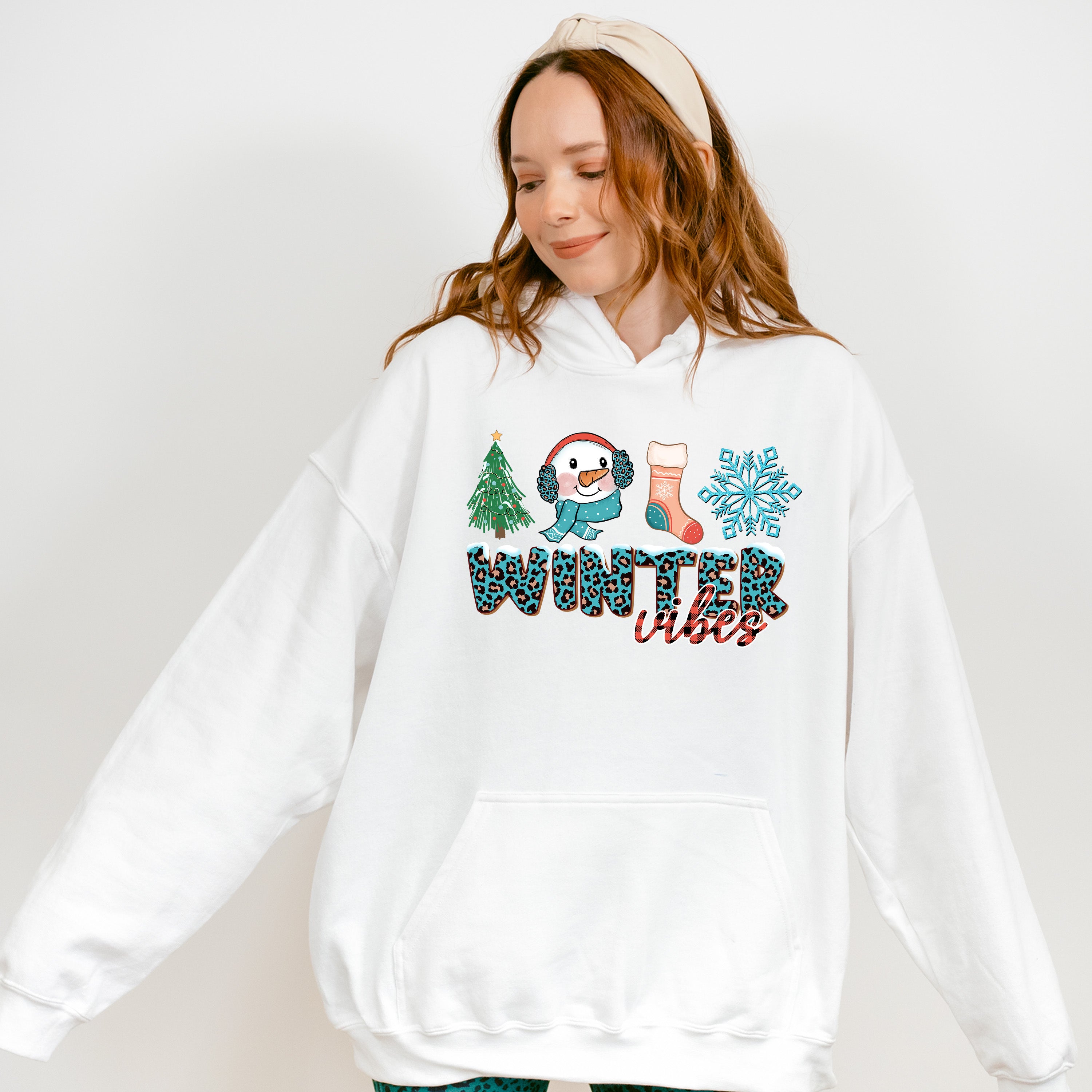 Winter Vibes Blue Design - Winter Unisex Crewneck T-Shirt Sweatshirt Hoodie