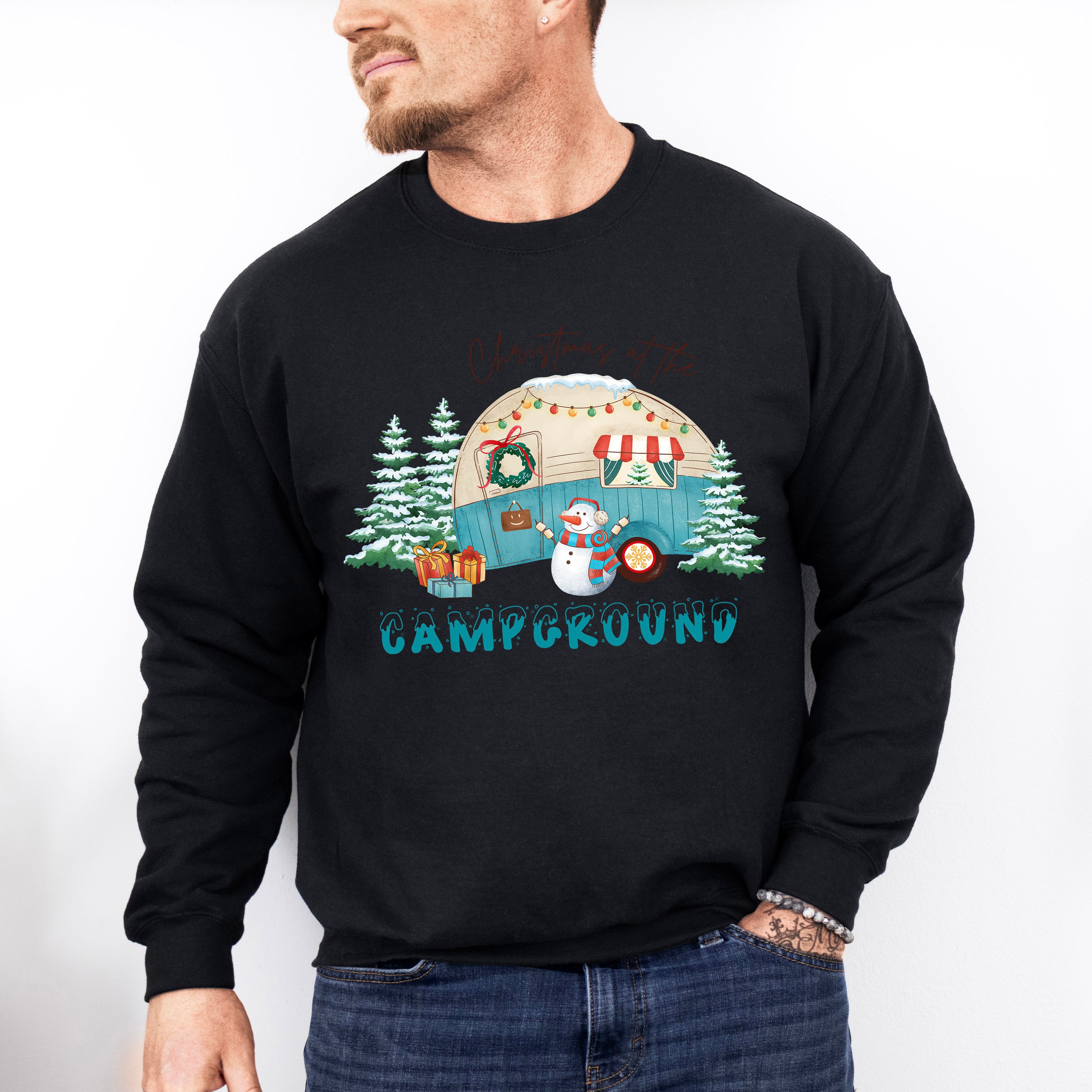Christmas At The Campground - Winter Unisex Crewneck T-Shirt Sweatshirt Hoodie