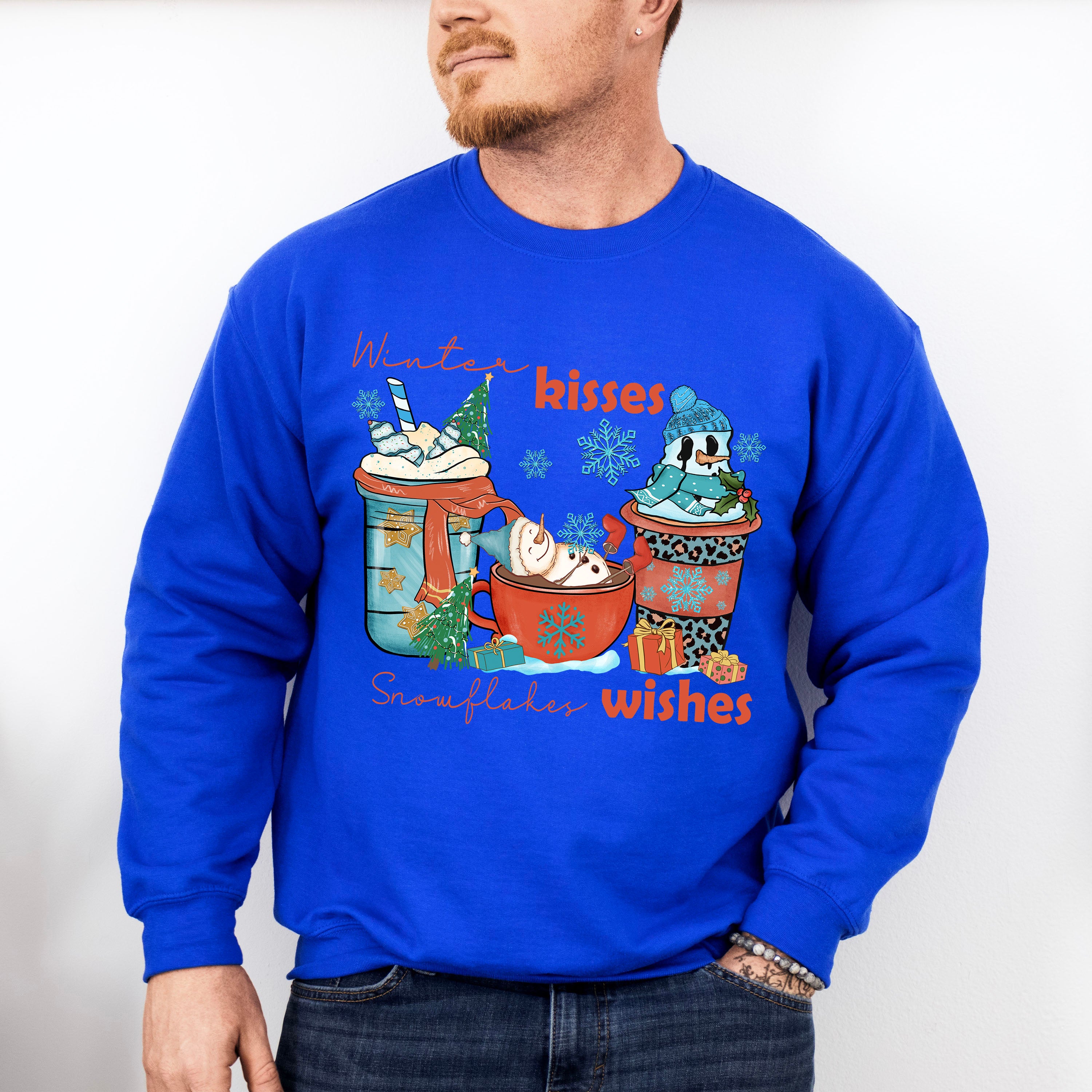 Winter Kisses Snowflakes Wishes - Winter Unisex Crewneck T-Shirt Sweatshirt Hoodie