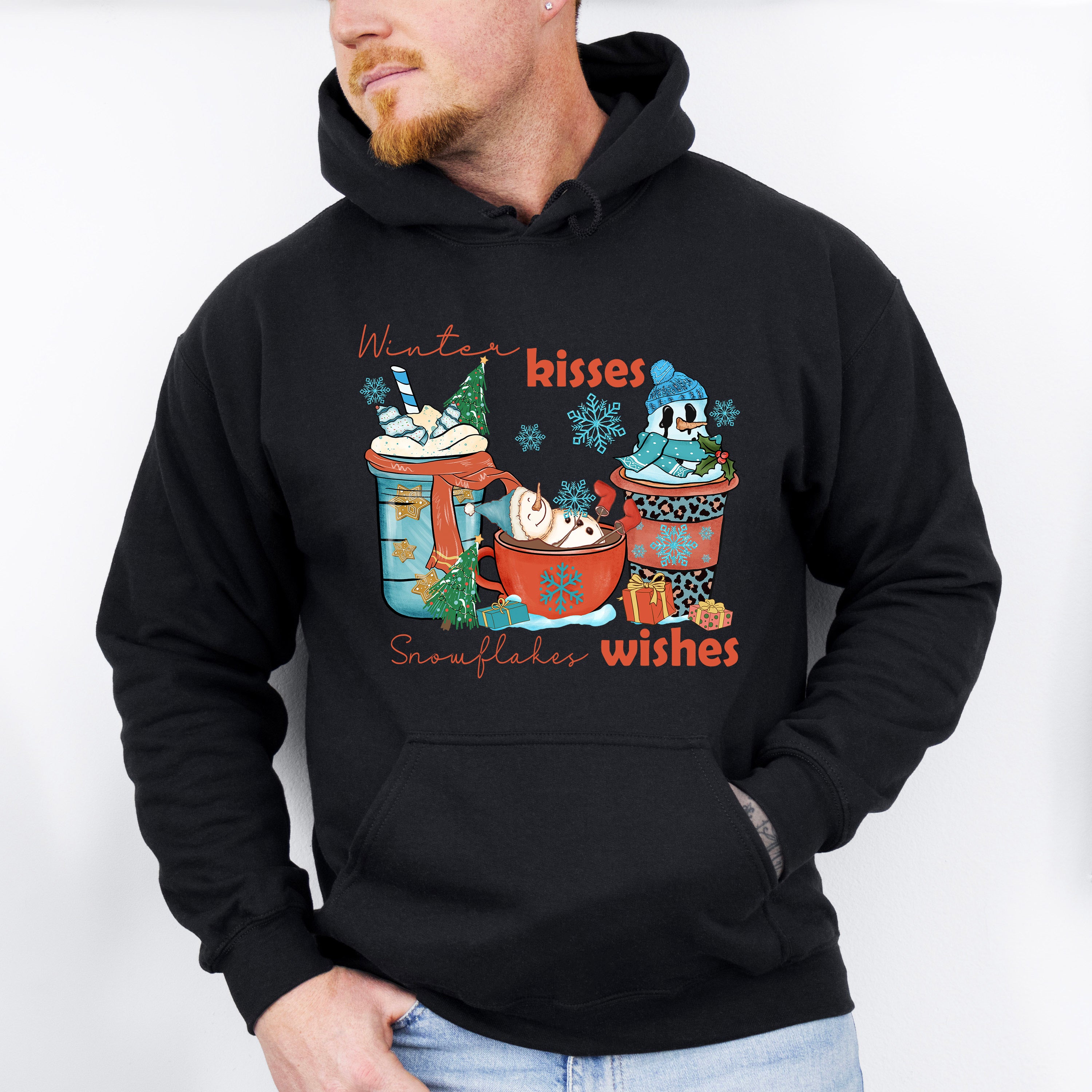 Winter Kisses Snowflakes Wishes - Winter Unisex Crewneck T-Shirt Sweatshirt Hoodie