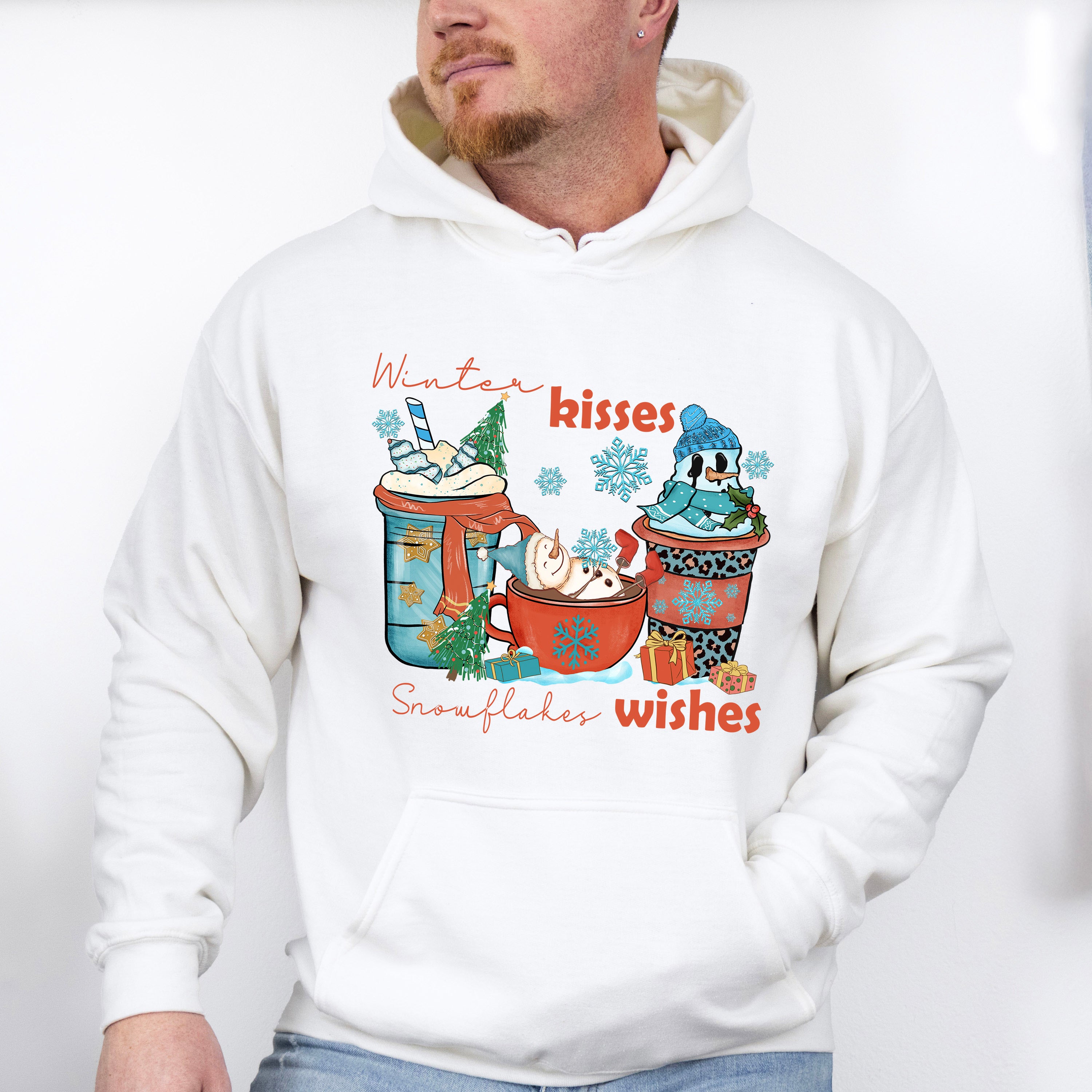 Winter Kisses Snowflakes Wishes - Winter Unisex Crewneck T-Shirt Sweatshirt Hoodie