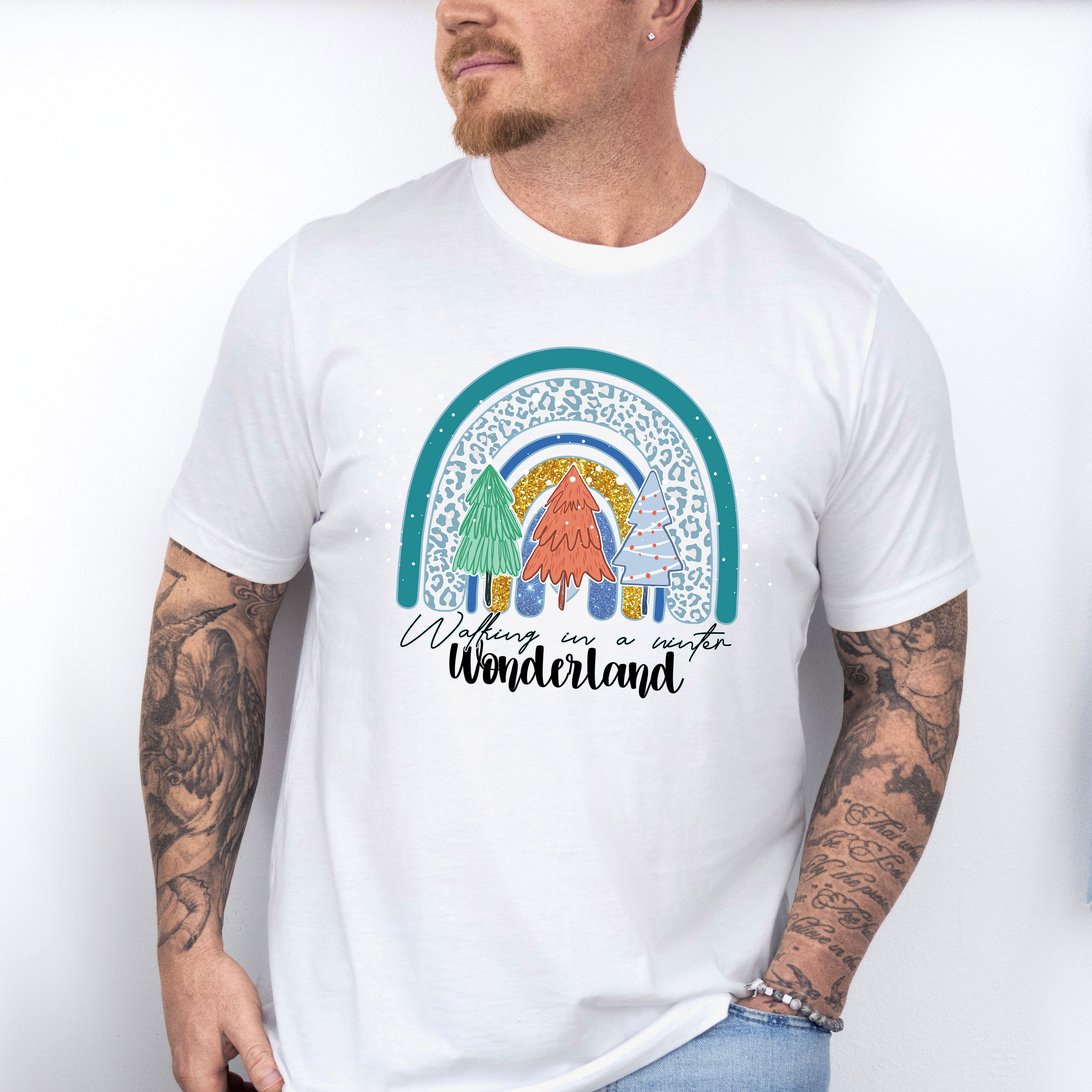 Walking In A Winter Wonderland Tree Design - Winter Unisex Crewneck T-Shirt Sweatshirt Hoodie