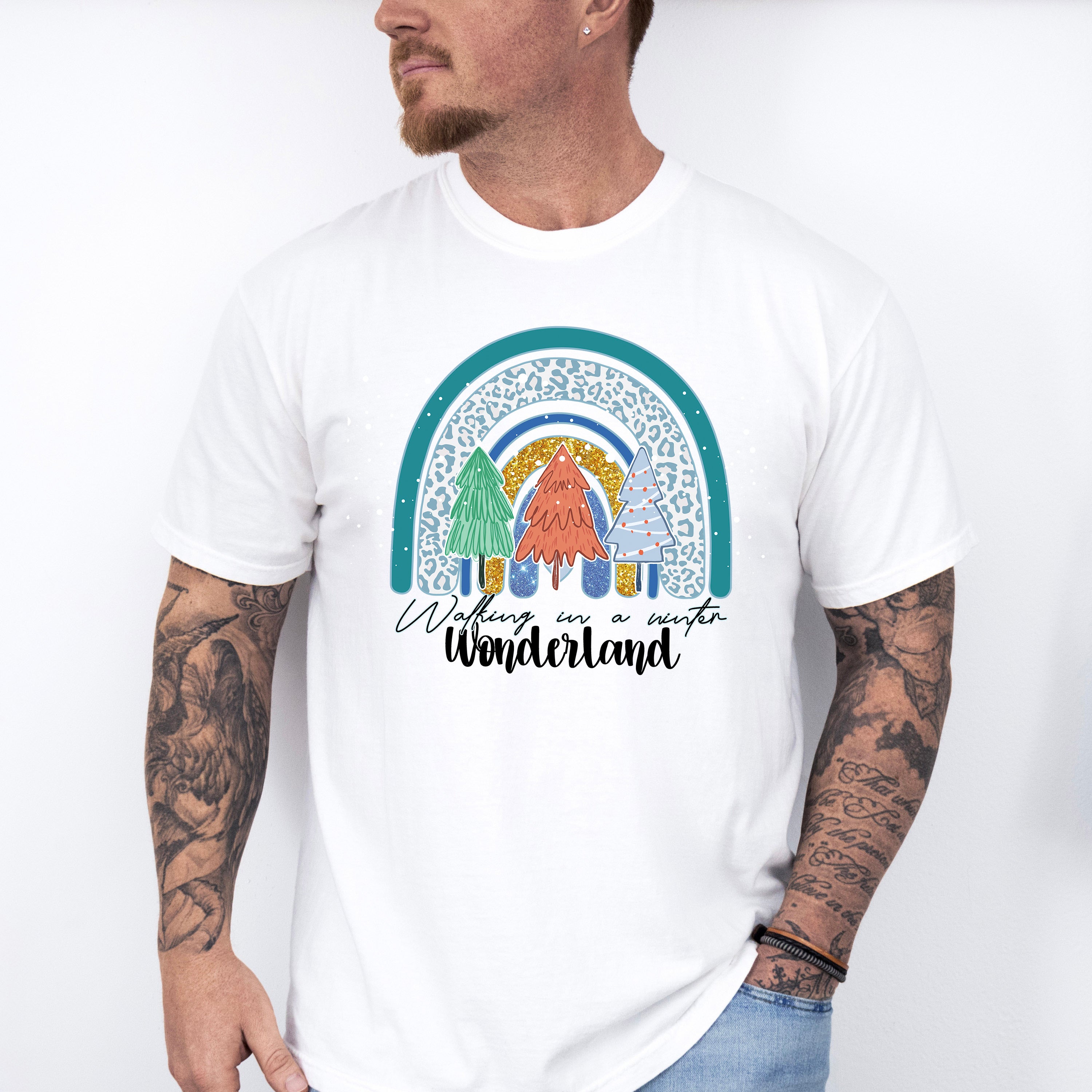 Walking In A Winter Wonderland Tree Design - Winter Unisex Crewneck T-Shirt Sweatshirt Hoodie