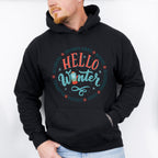 Hello Winter Mitten Design - Winter Unisex Crewneck T-Shirt Sweatshirt Hoodie