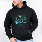 Hello Winter Tree Design - Winter Unisex Crewneck T-Shirt Sweatshirt Hoodie