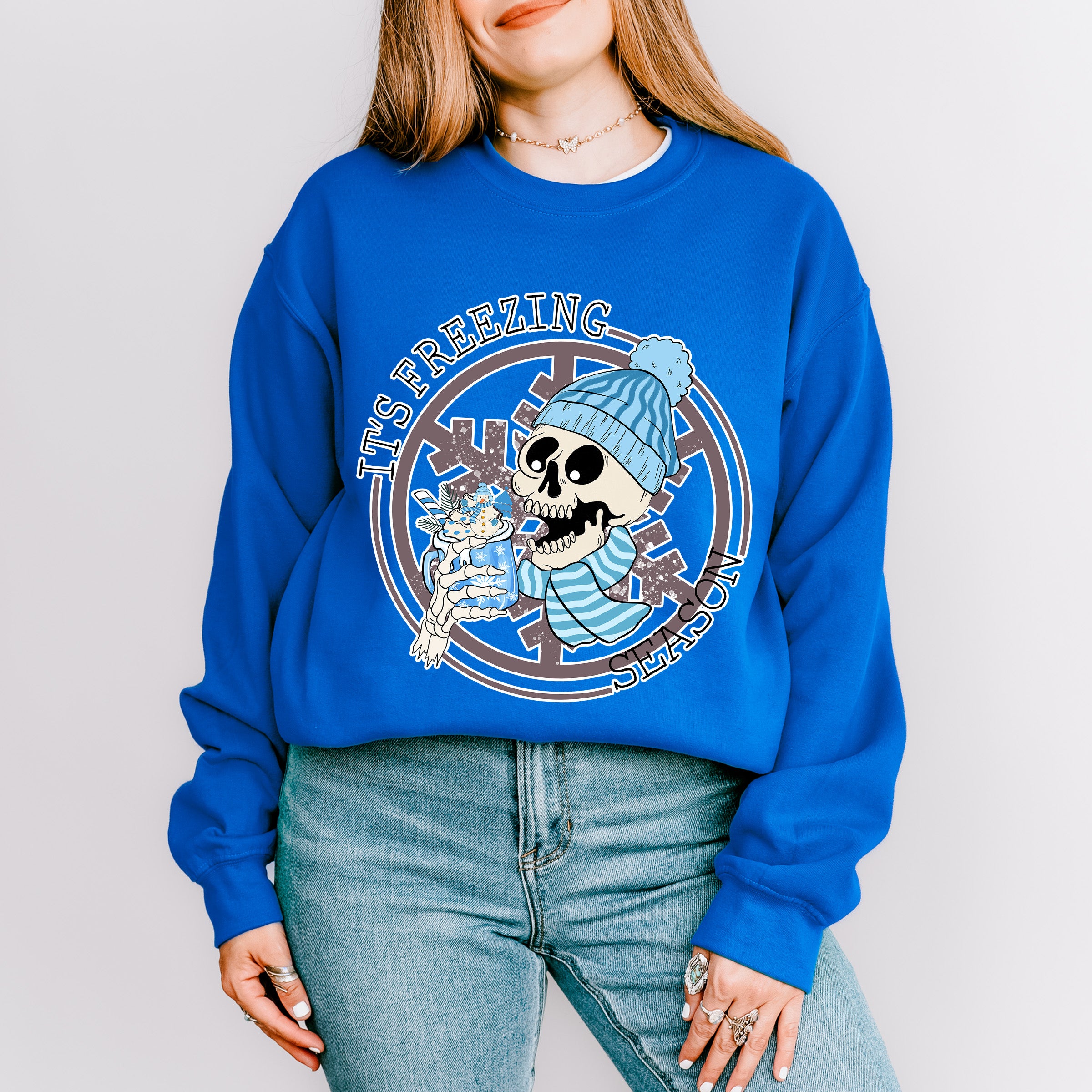 It&#39;s Freezing Season Skeleton Design - Winter Unisex Crewneck T-Shirt Sweatshirt Hoodie