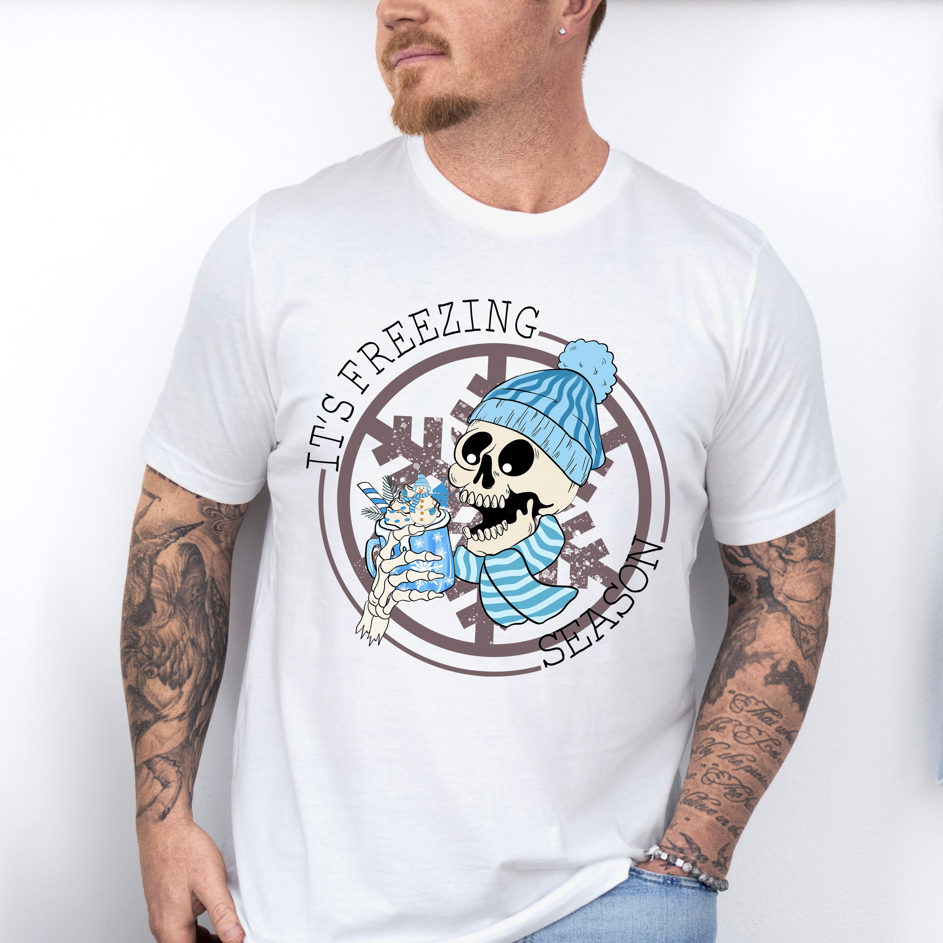 It&#39;s Freezing Season Skeleton Design - Winter Unisex Crewneck T-Shirt Sweatshirt Hoodie