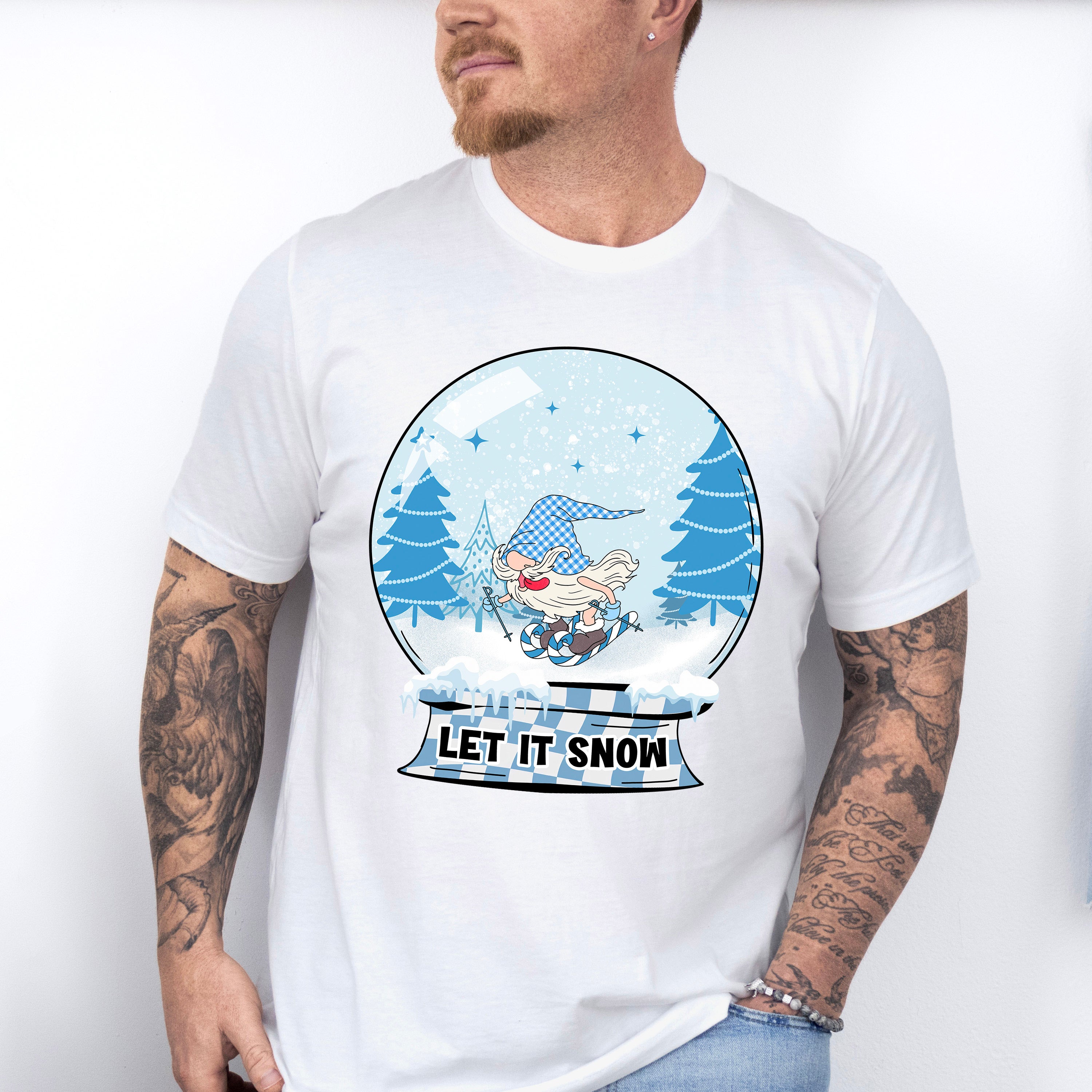 Let It Snow Snowglobe Design - Winter Unisex Crewneck T-Shirt Sweatshirt Hoodie