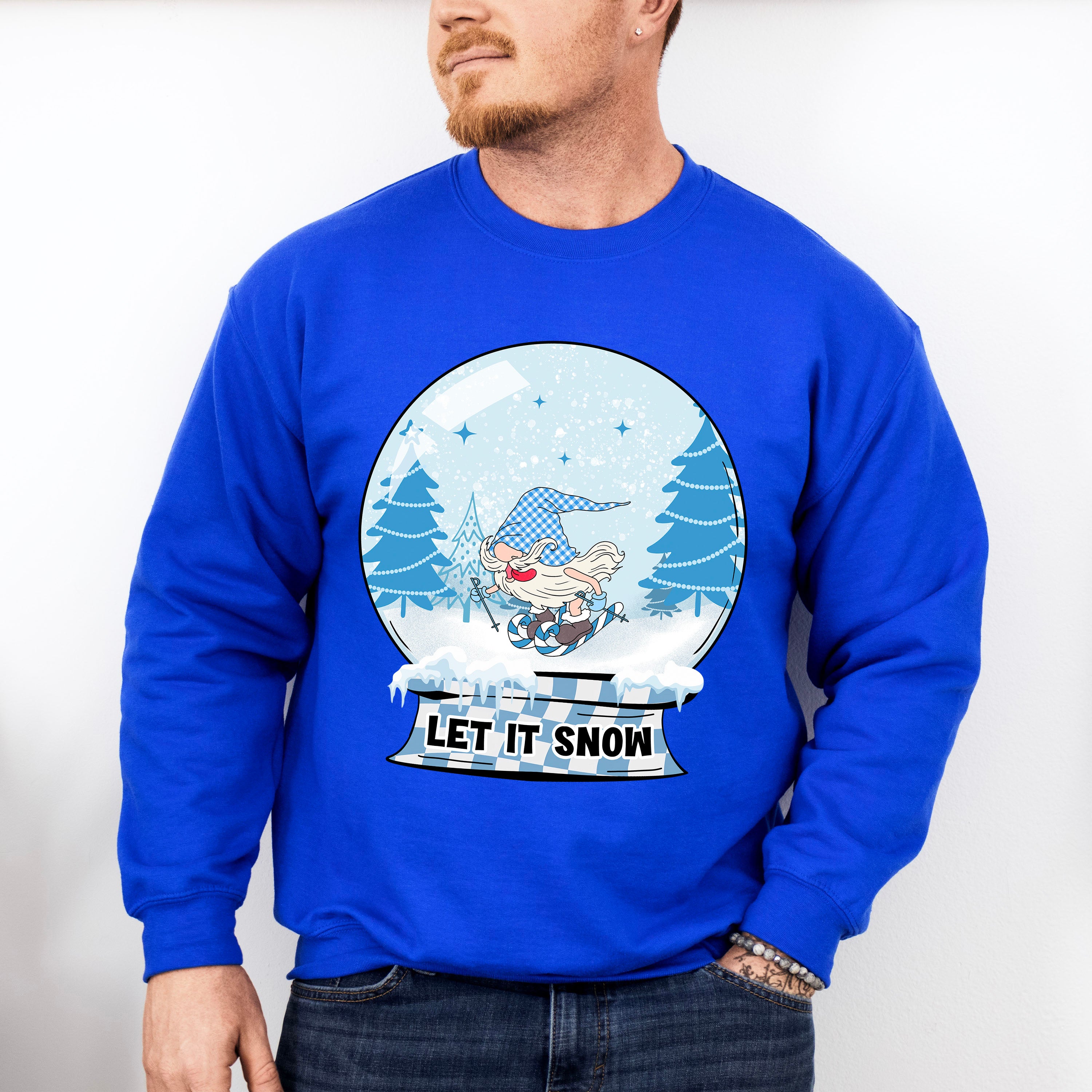 Let It Snow Snowglobe Design - Winter Unisex Crewneck T-Shirt Sweatshirt Hoodie