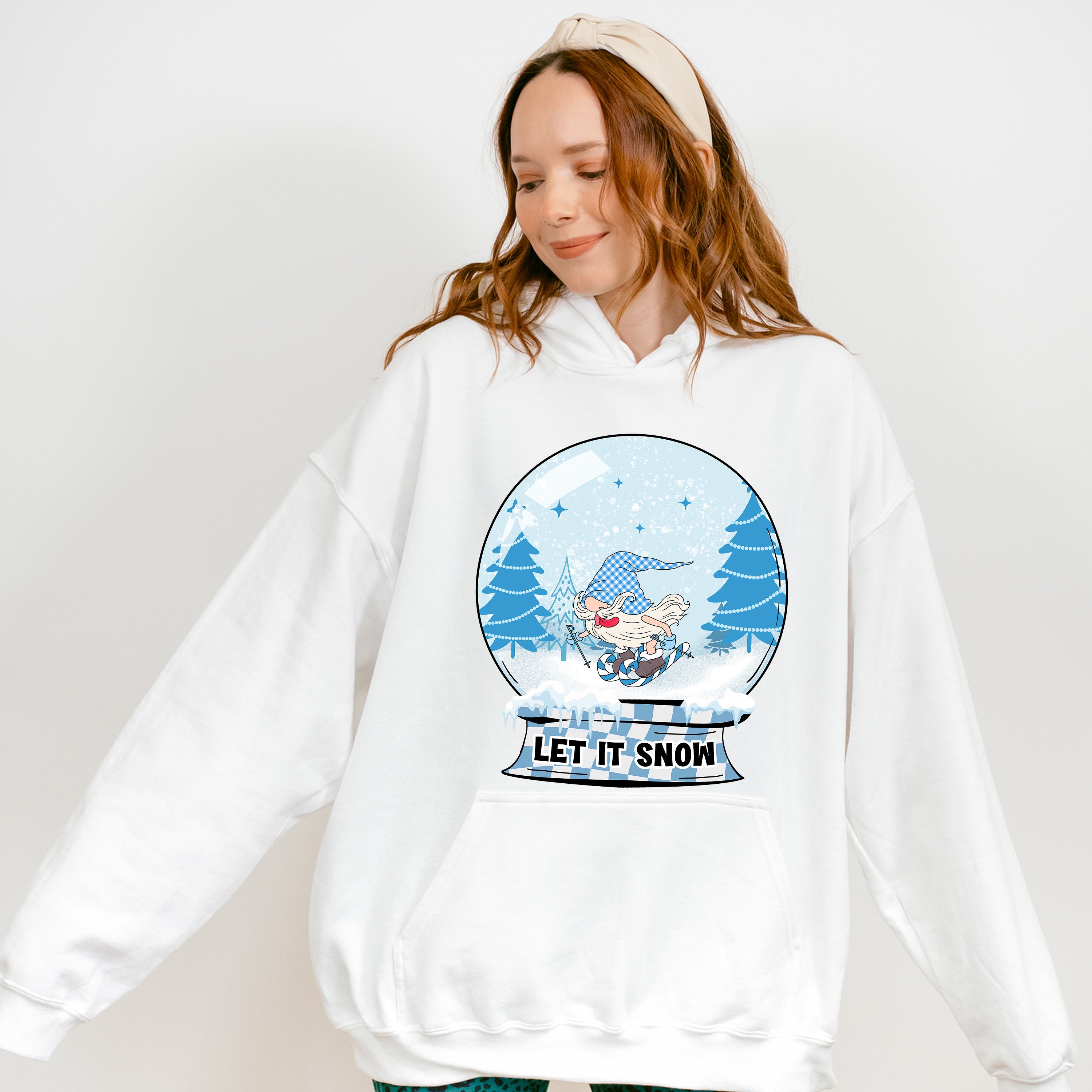 Let It Snow Snowglobe Design - Winter Unisex Crewneck T-Shirt Sweatshirt Hoodie