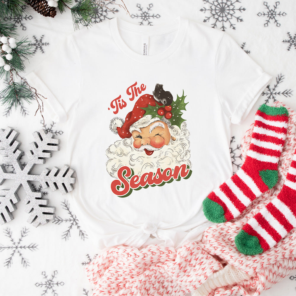 Santa Claus 'Tis The Season - Christmas Unisex Crewneck T-Shirt Sweatshirt Hoodie