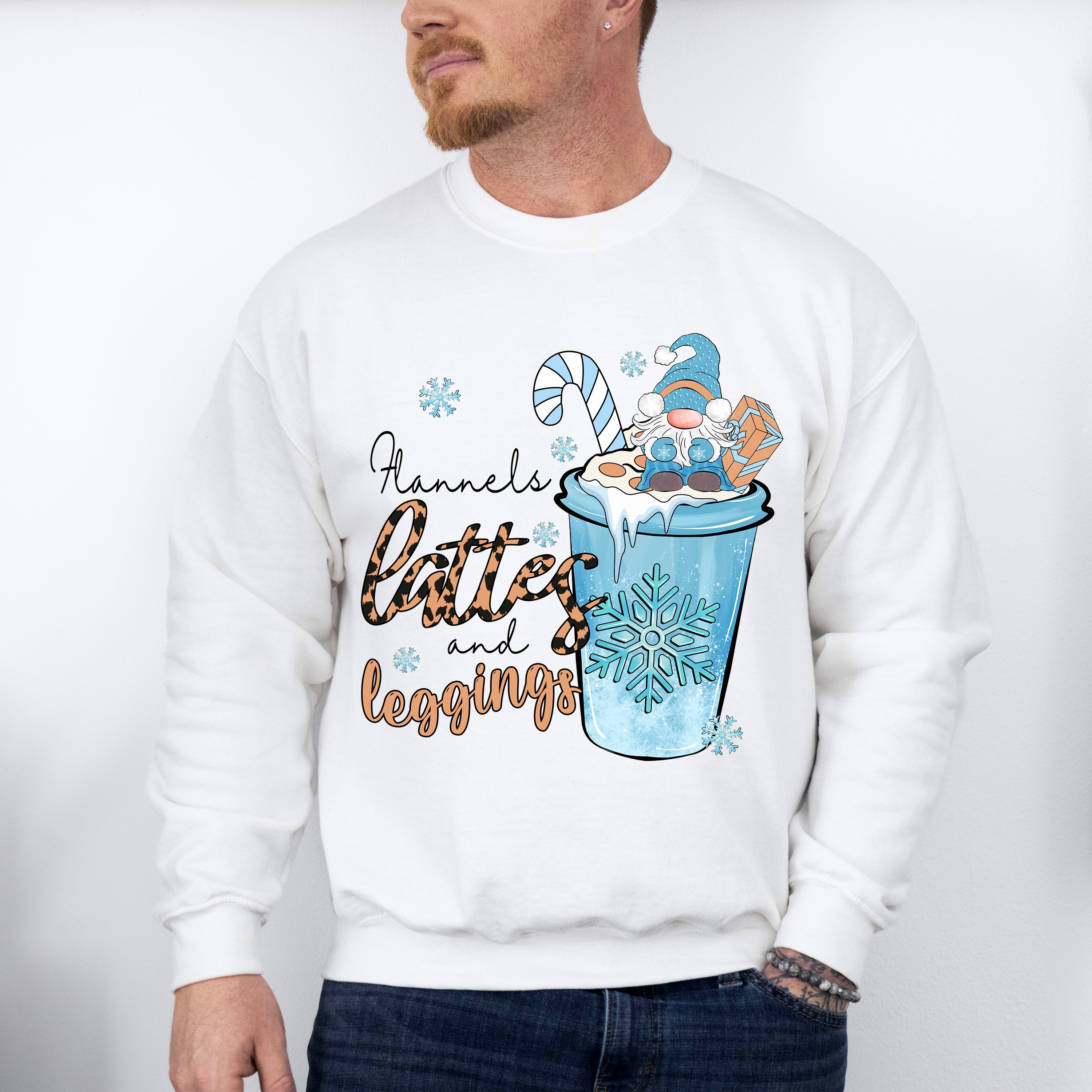 Flannels Lattes And Leggings - Winter Unisex Crewneck T-Shirt Sweatshirt Hoodie