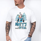 Merry And Bright Snowman Design - Winter Unisex Crewneck T-Shirt Sweatshirt Hoodie