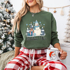 Christmas Vibes Snowman And Reindeer - Winter Unisex Crewneck T-Shirt Sweatshirt Hoodie
