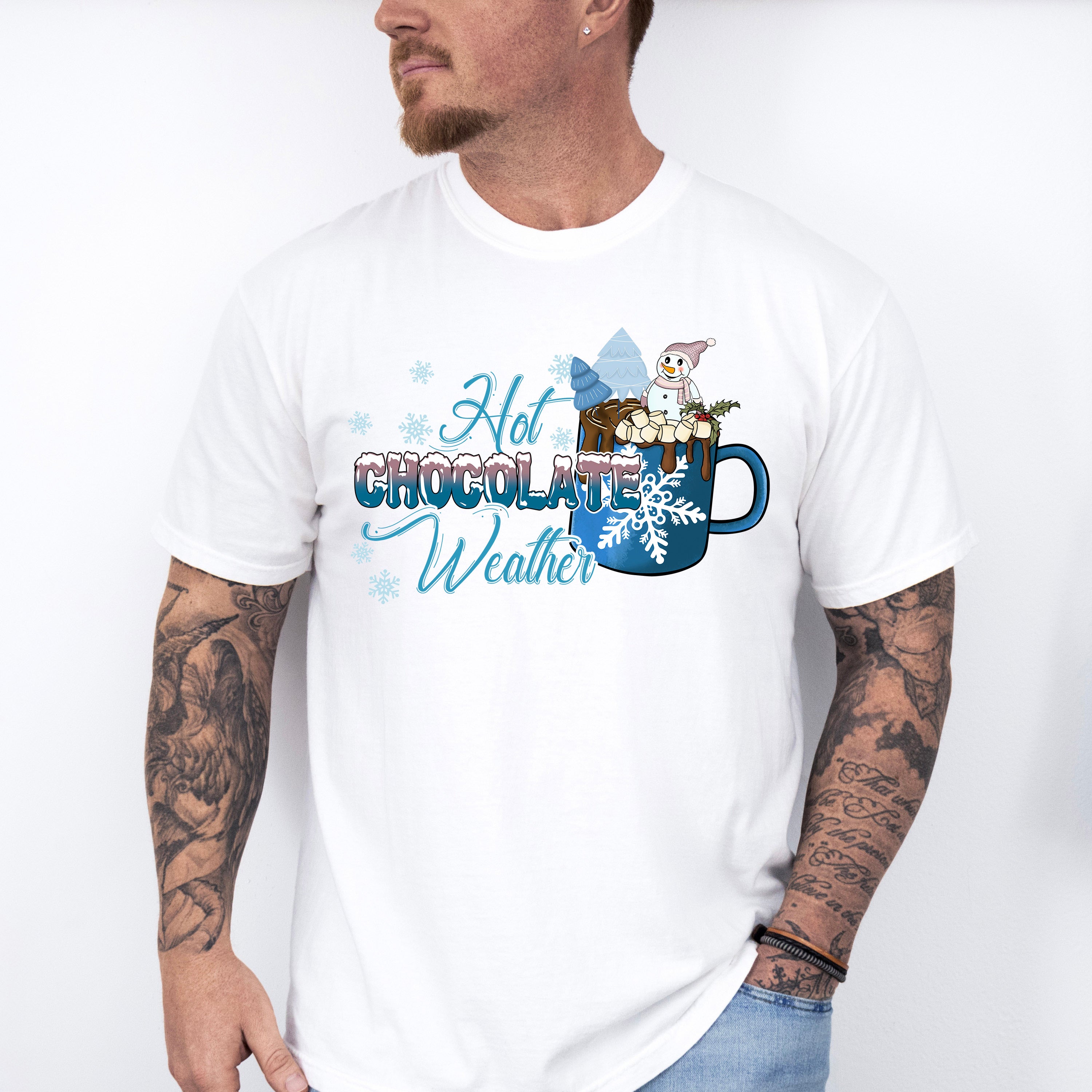 Hot Chocolate Weather Cup Design - Winter Unisex Crewneck T-Shirt Sweatshirt Hoodie