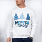 Winter Blessings Tree Design - Winter Unisex Crewneck T-Shirt Sweatshirt Hoodie