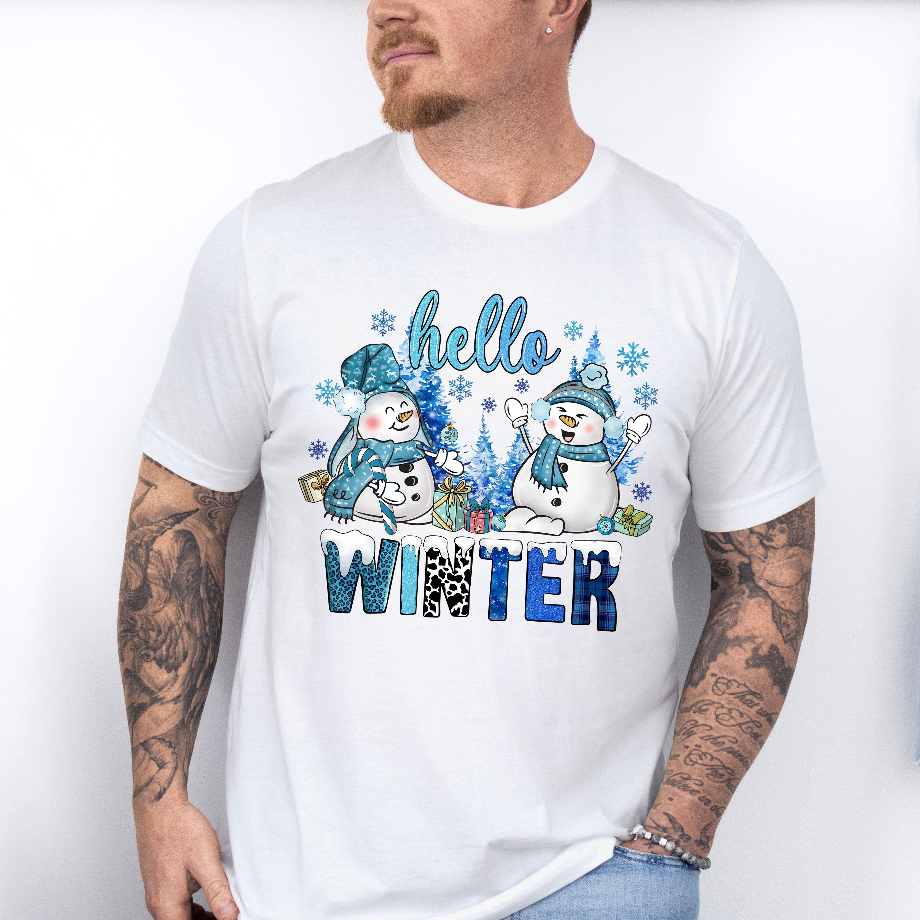 Hello Winter Design - Winter Unisex Crewneck T-Shirt Sweatshirt Hoodie
