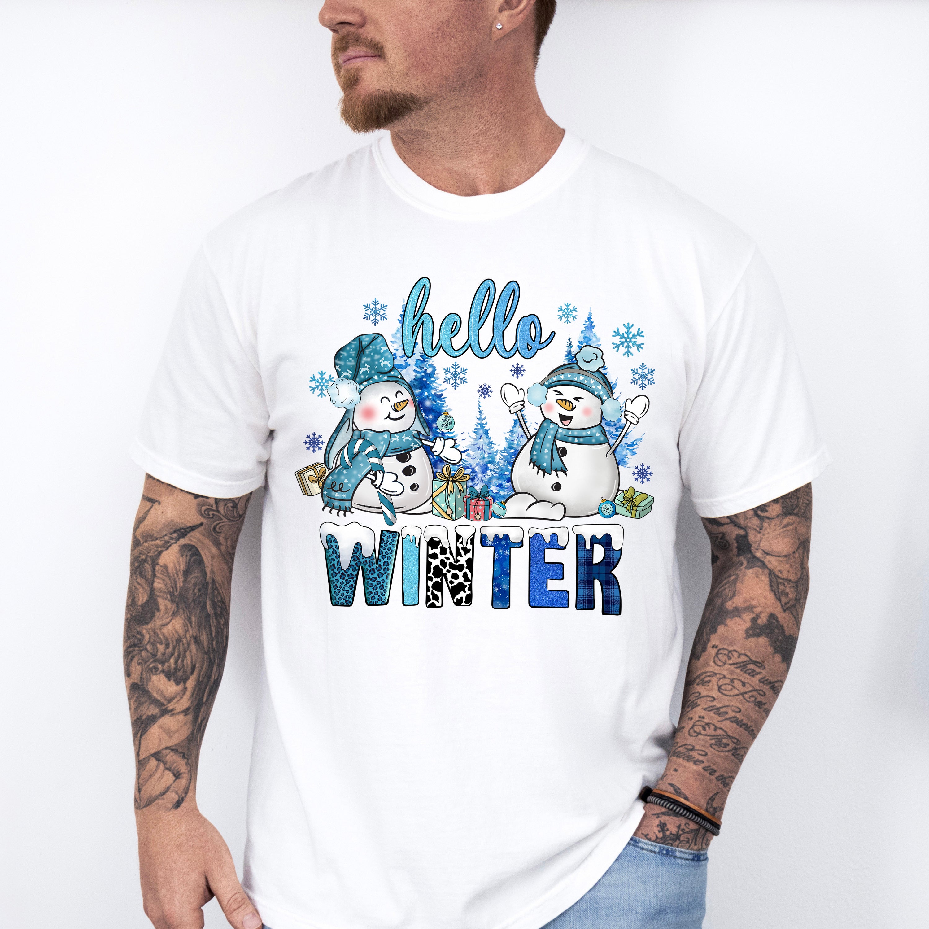 Hello Winter Design - Winter Unisex Crewneck T-Shirt Sweatshirt Hoodie