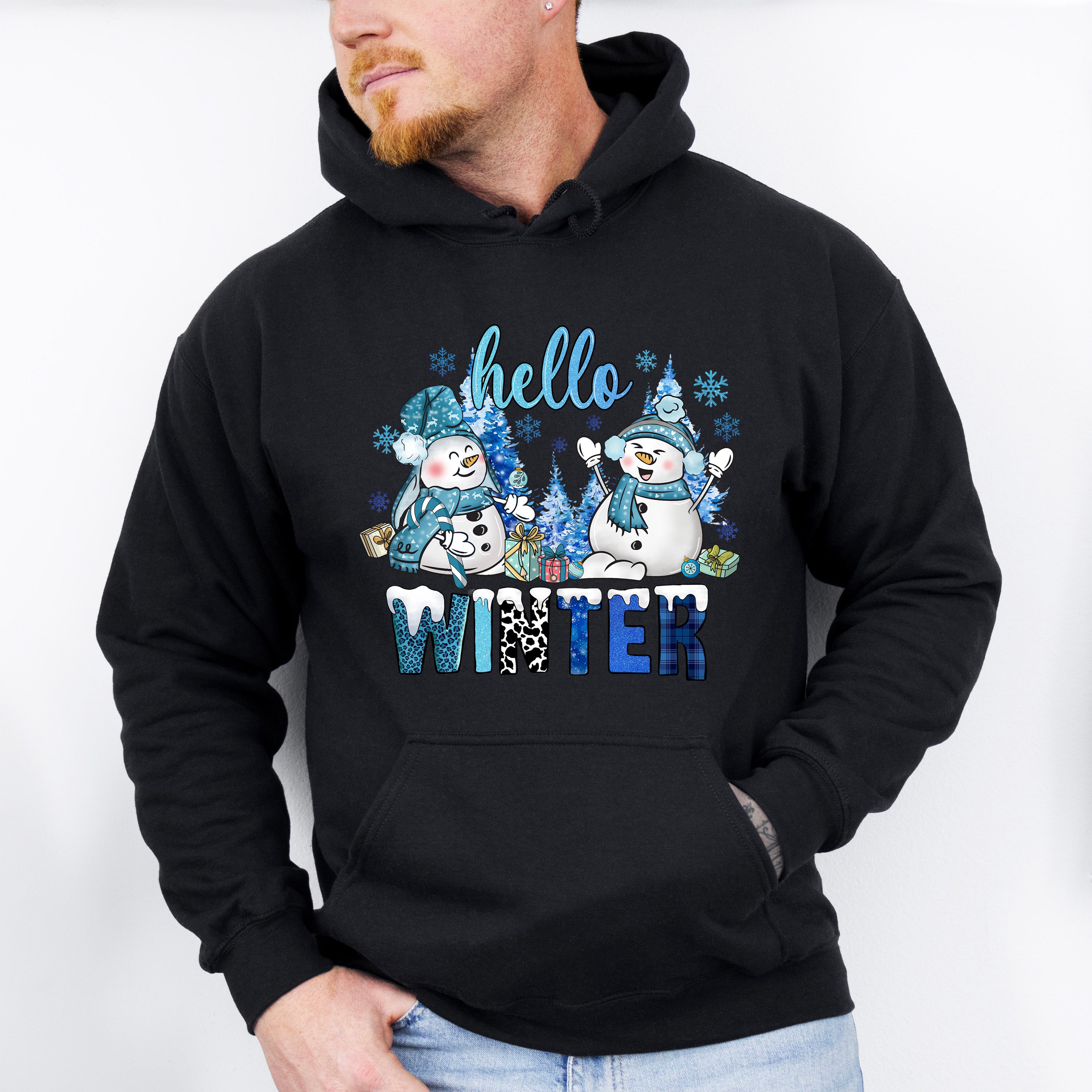 Hello Winter Design - Winter Unisex Crewneck T-Shirt Sweatshirt Hoodie