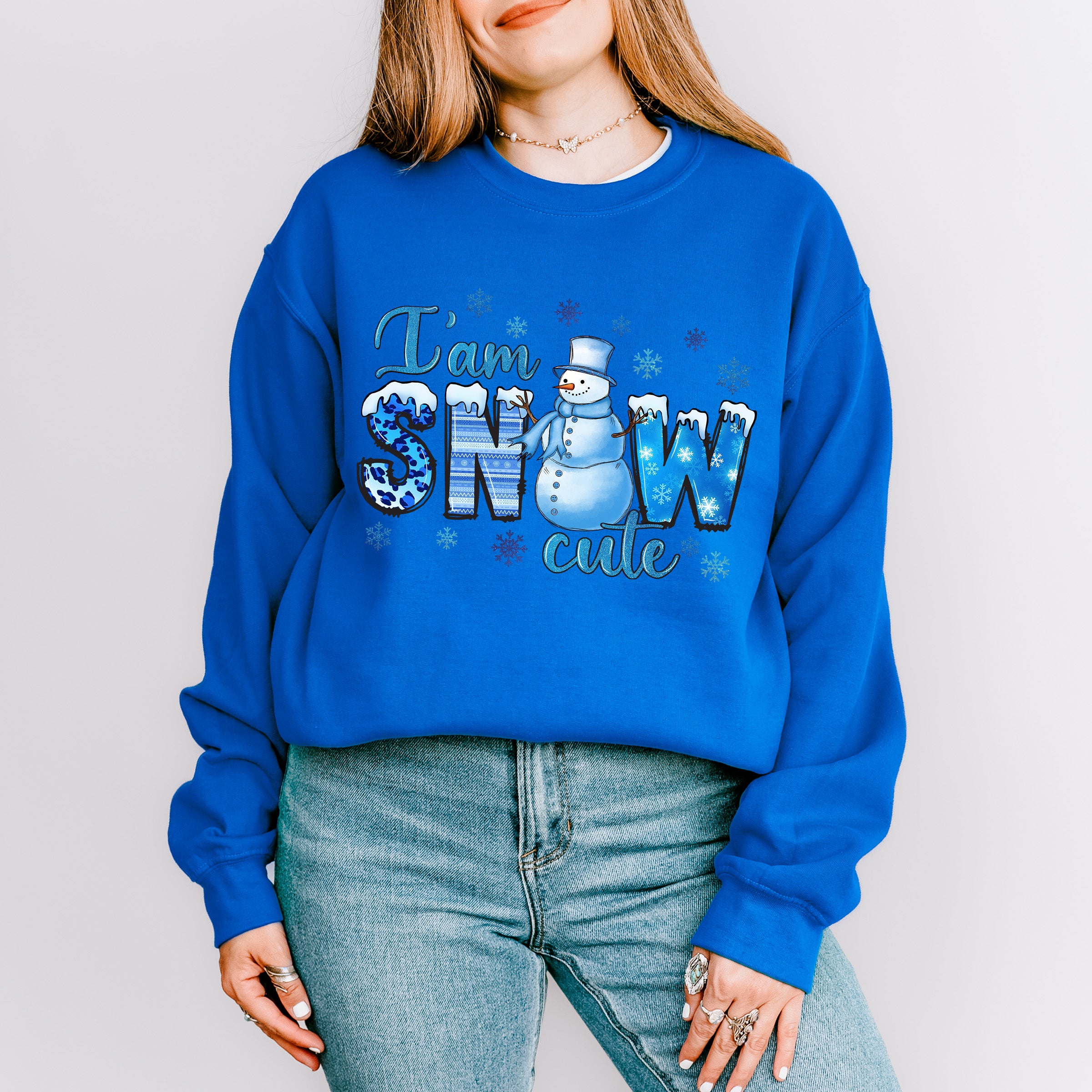 Snowcute Blue Design - Winter Unisex Crewneck T-Shirt Sweatshirt Hoodie