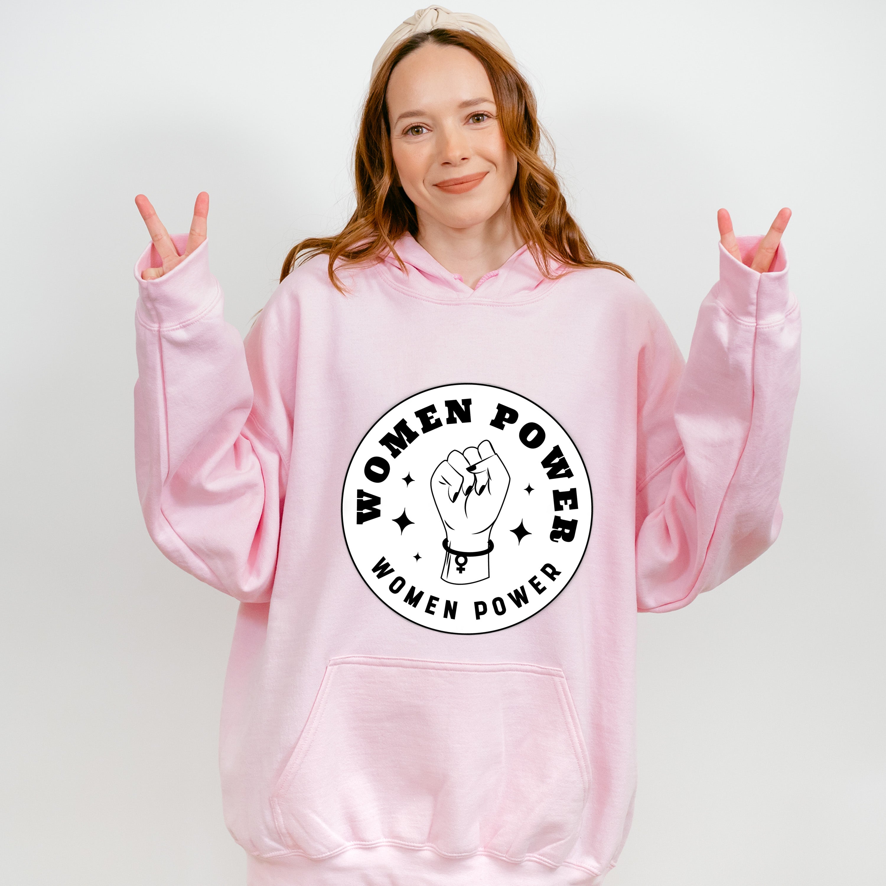 Women Power Rising Fist Design - Feminism Theme Unisex Crewneck T-Shirt Sweatshirt Hoodie