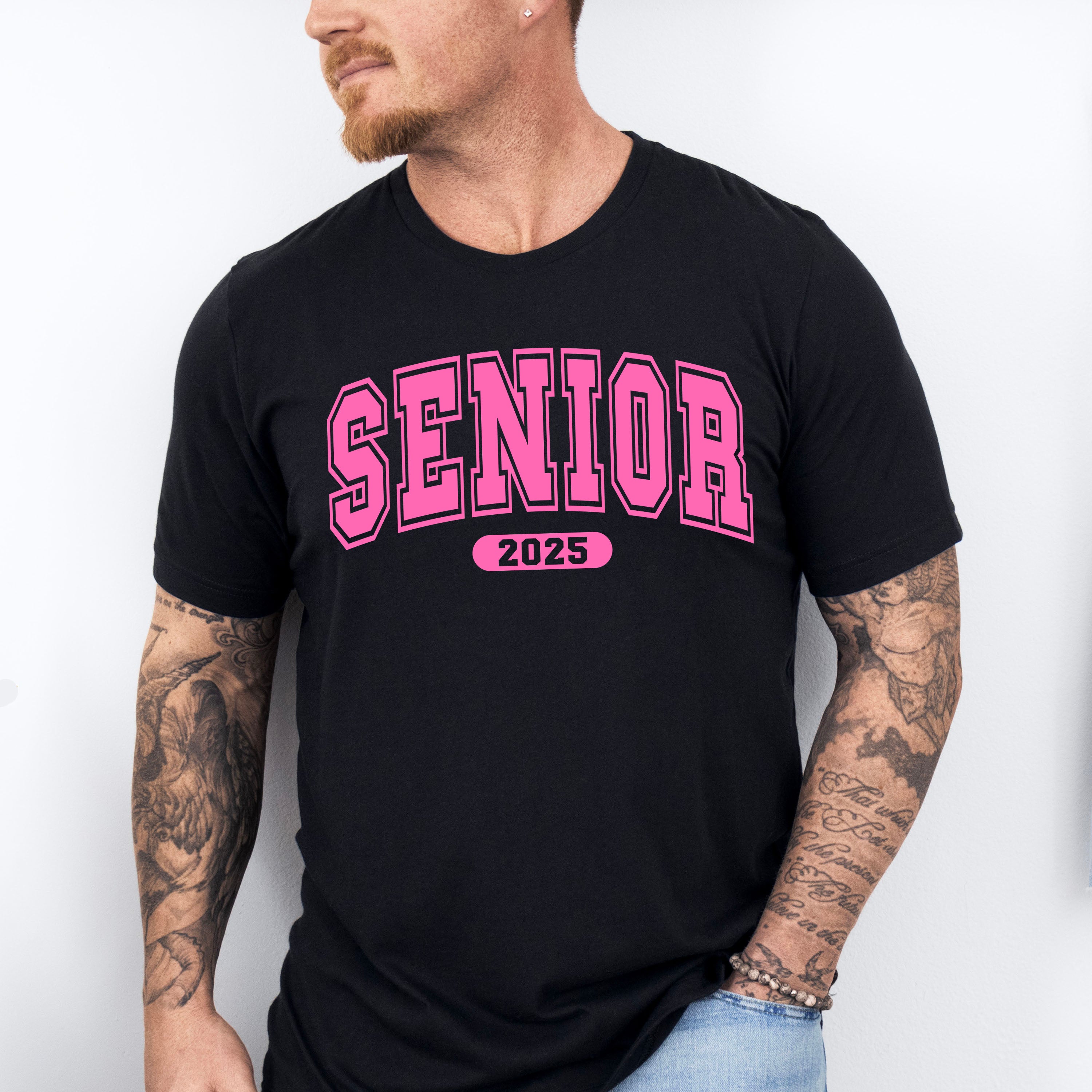 Senior 2025 Pink Design - Graduation Unisex Crewneck T-Shirt Sweatshirt Hoodie