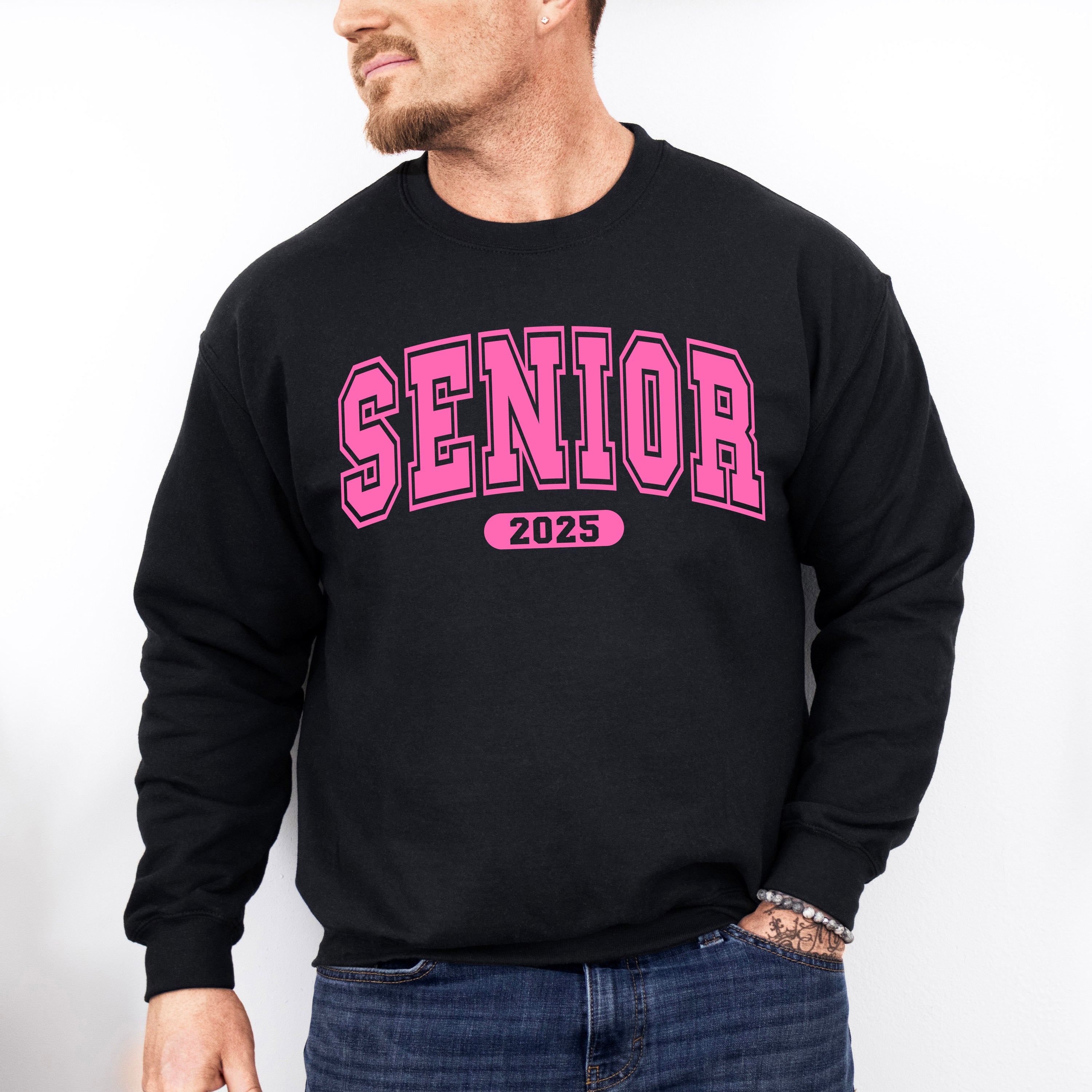 Senior 2025 Pink Design - Graduation Unisex Crewneck T-Shirt Sweatshirt Hoodie