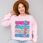 Senior 2025 Vertical Colorful Design - Graduation Unisex Crewneck T-Shirt Sweatshirt Hoodie