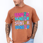 Senior 2025 Vertical Colorful Design - Graduation Unisex Crewneck T-Shirt Sweatshirt Hoodie