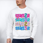 Senior 2025 Vertical Colorful Design - Graduation Unisex Crewneck T-Shirt Sweatshirt Hoodie