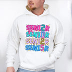 Senior 2025 Vertical Colorful Design - Graduation Unisex Crewneck T-Shirt Sweatshirt Hoodie