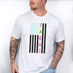 Fight USA Flag Design - Metastatic Breast Cancer Unisex Crewneck T-Shirt Sweatshirt Hoodie