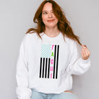 Fight USA Flag Design - Metastatic Breast Cancer Unisex Crewneck T-Shirt Sweatshirt Hoodie