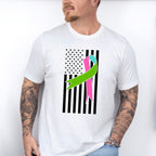 Ribbon USA Flag Design - Metastatic Breast Cancer Unisex Crewneck T-Shirt Sweatshirt Hoodie