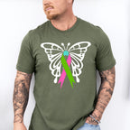 Butterfly Ribbon Design - Metastatic Breast Cancer Unisex Crewneck T-Shirt Sweatshirt Hoodie