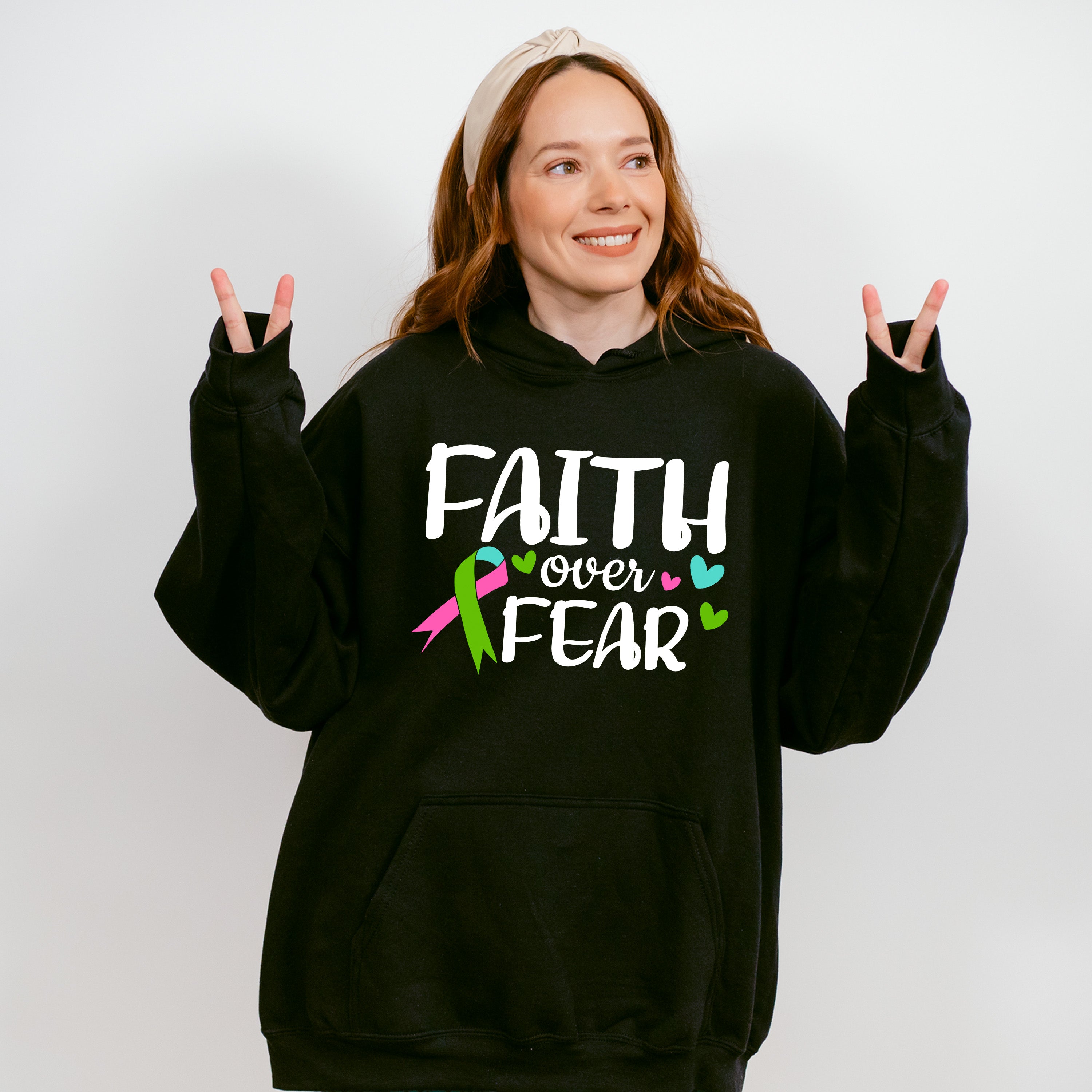 Faith Over Fear - Metastatic Breast Cancer Unisex Crewneck T-Shirt Sweatshirt Hoodie