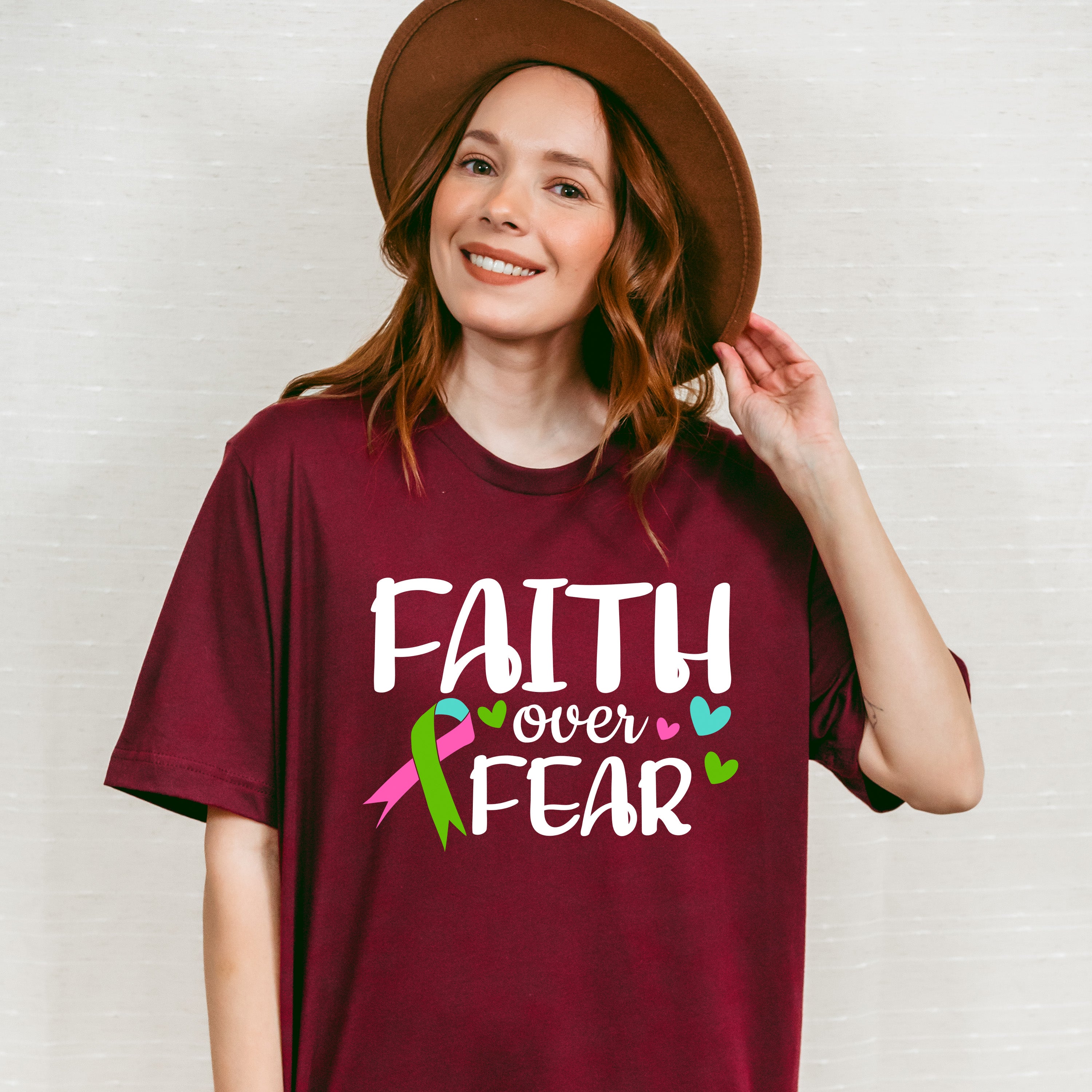Faith Over Fear - Metastatic Breast Cancer Unisex Crewneck T-Shirt Sweatshirt Hoodie
