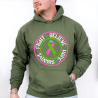 Fight Believe Hope Survive - Metastatic Breast Cancer Unisex Crewneck T-Shirt Sweatshirt Hoodie