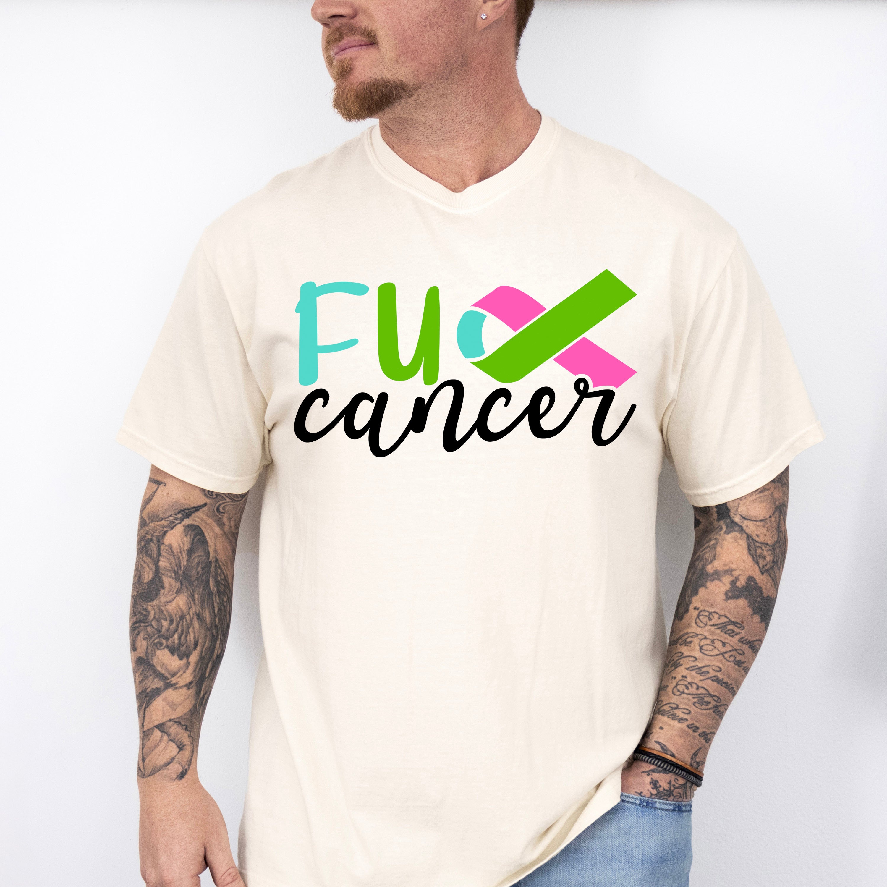 Fu Cancer Ribbon Design - Metastatic Breast Cancer Unisex Crewneck T-Shirt Sweatshirt Hoodie