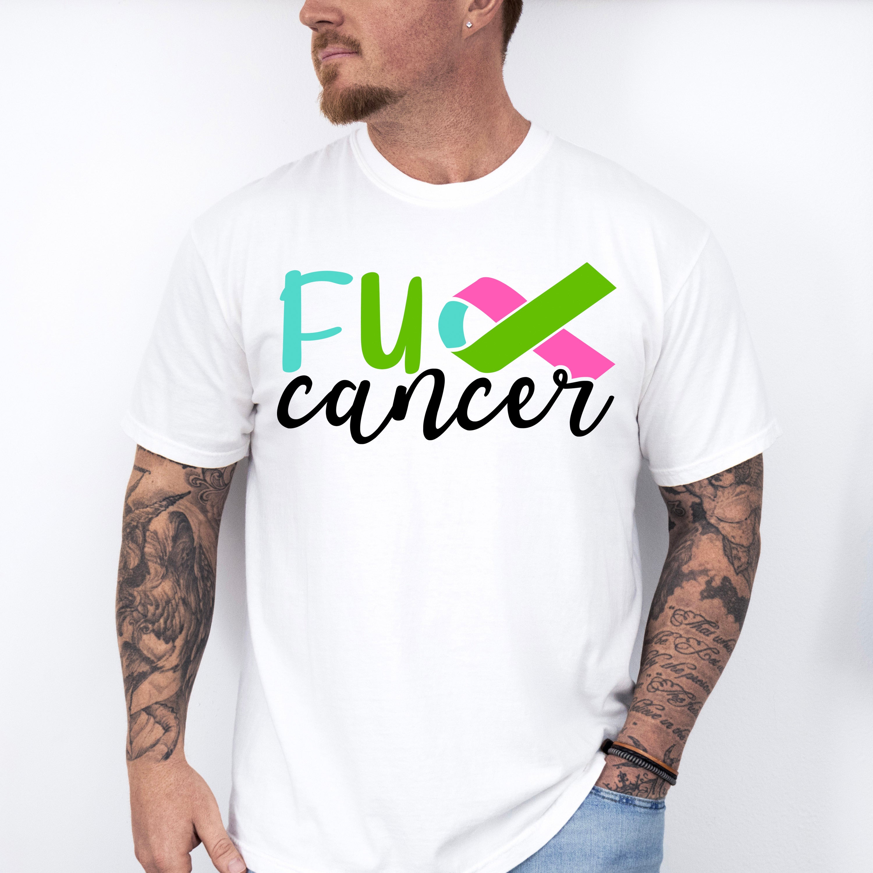 Fu Cancer Ribbon Design - Metastatic Breast Cancer Unisex Crewneck T-Shirt Sweatshirt Hoodie