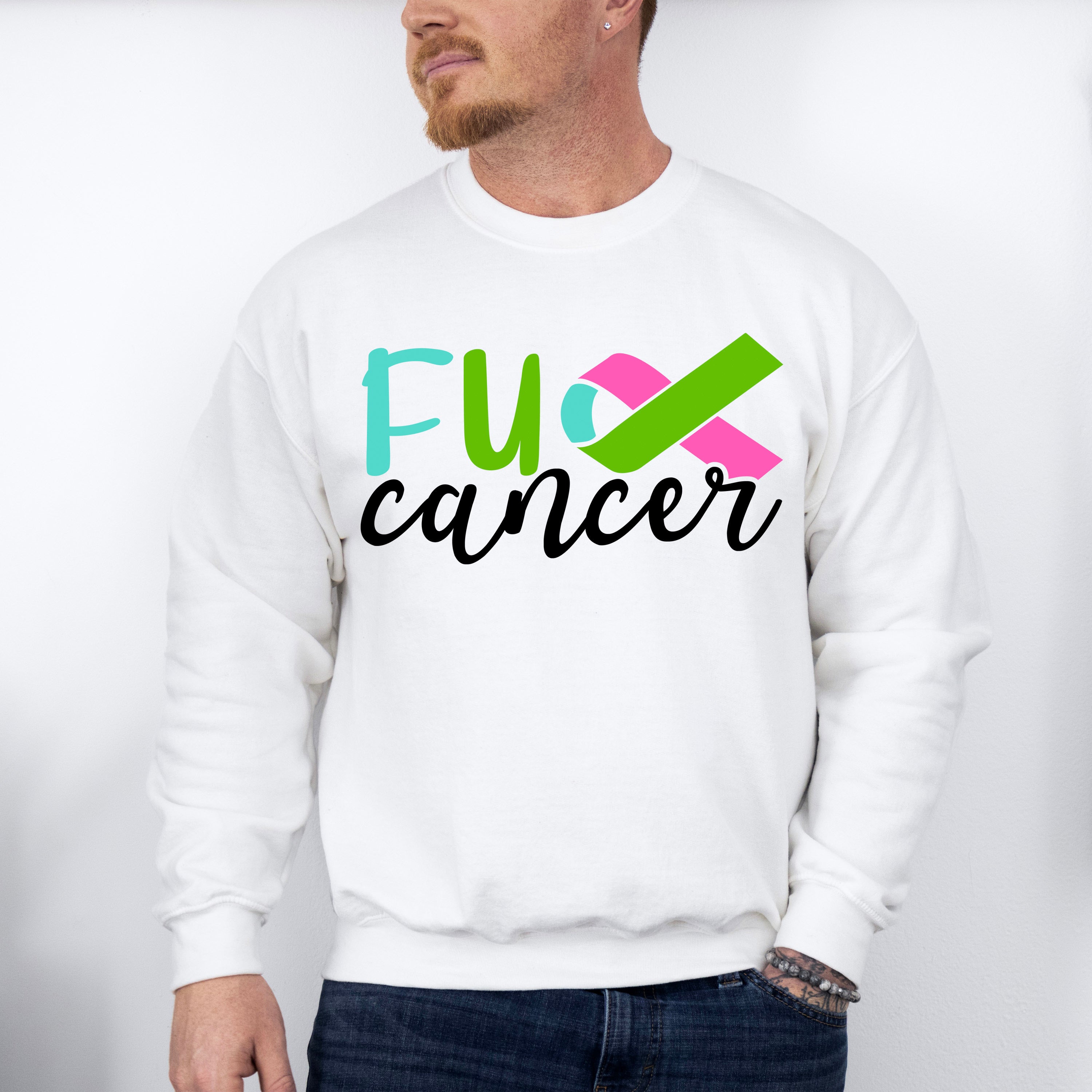 Fu Cancer Ribbon Design - Metastatic Breast Cancer Unisex Crewneck T-Shirt Sweatshirt Hoodie