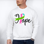 Hope Ribbon Design - Metastatic Breast Cancer Unisex Crewneck T-Shirt Sweatshirt Hoodie
