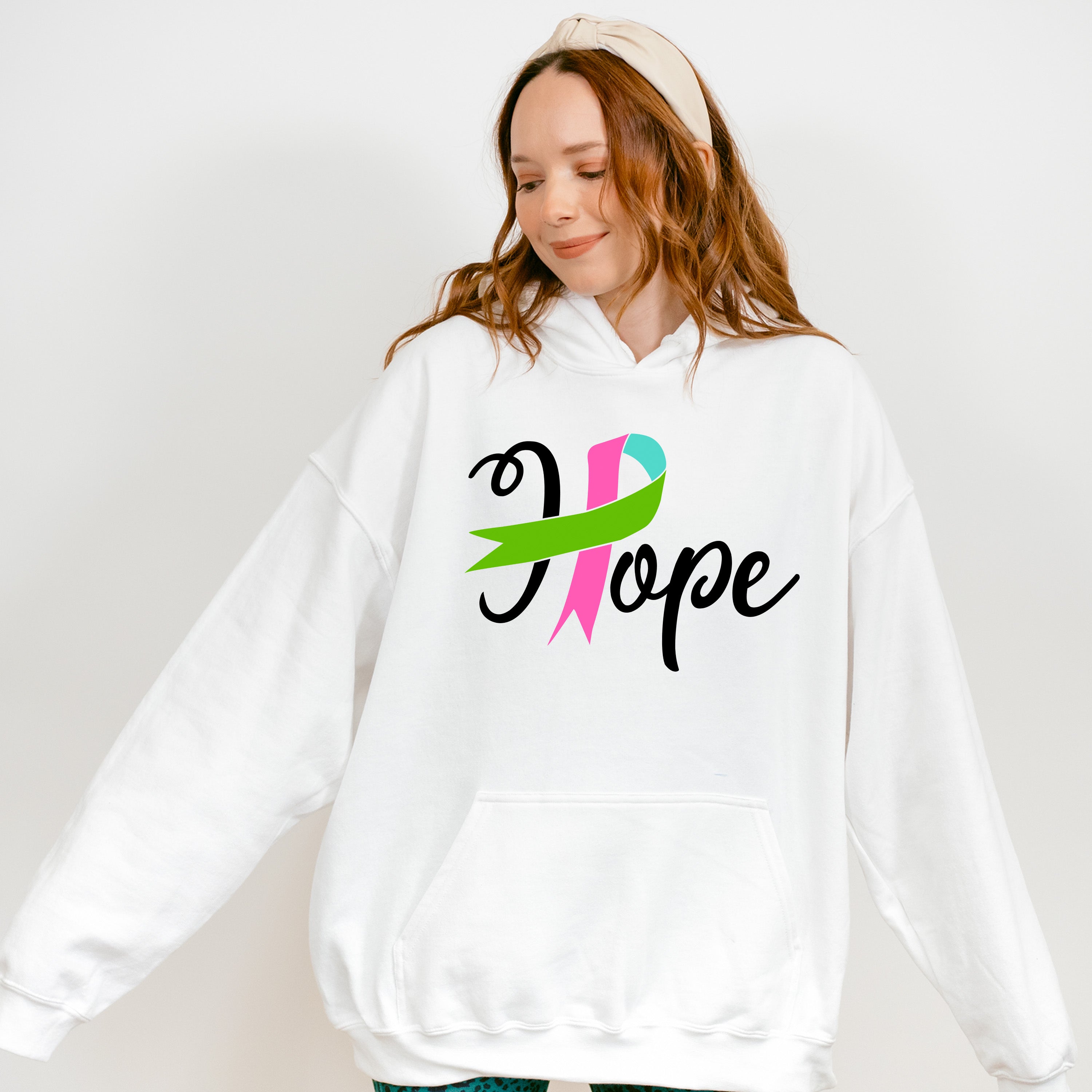 Hope Ribbon Design - Metastatic Breast Cancer Unisex Crewneck T-Shirt Sweatshirt Hoodie
