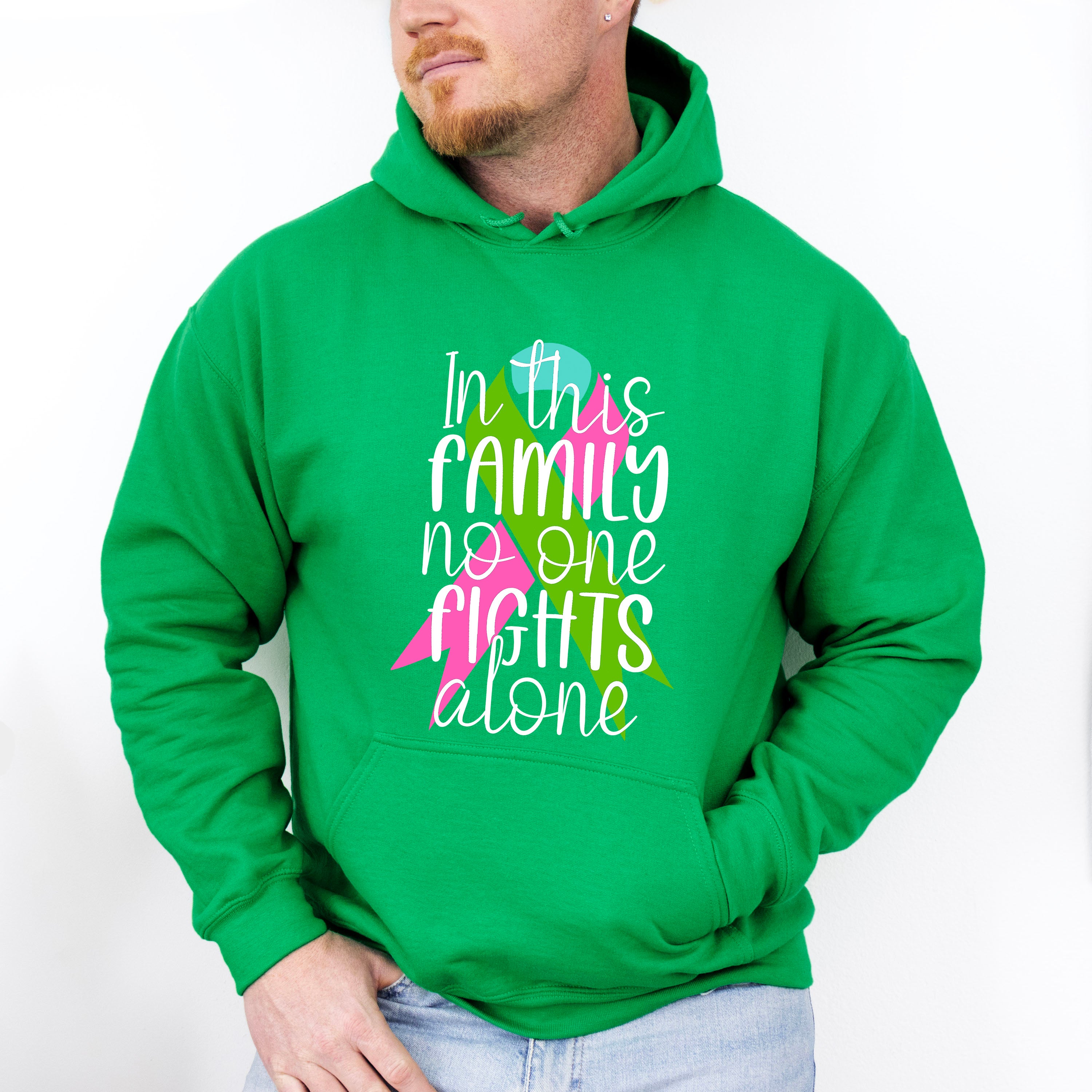 In This Family No One Fights Alone - Metastatic Breast Cancer Unisex Crewneck T-Shirt Sweatshirt Hoodie