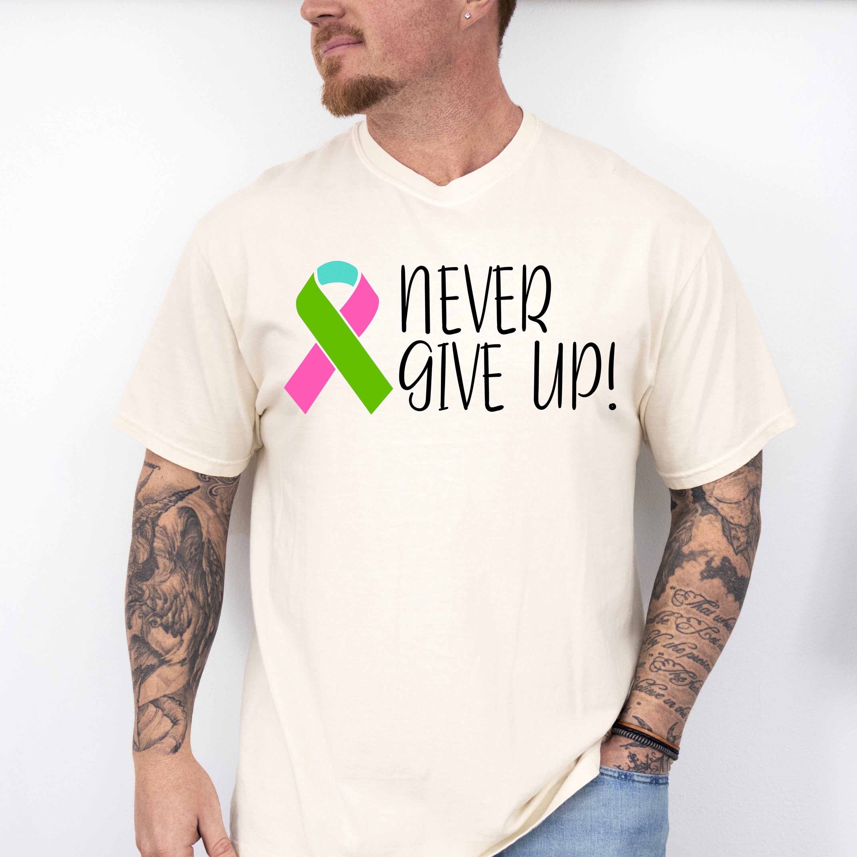 Never Give Up - Metastatic Breast Cancer Unisex Crewneck T-Shirt Sweatshirt Hoodie