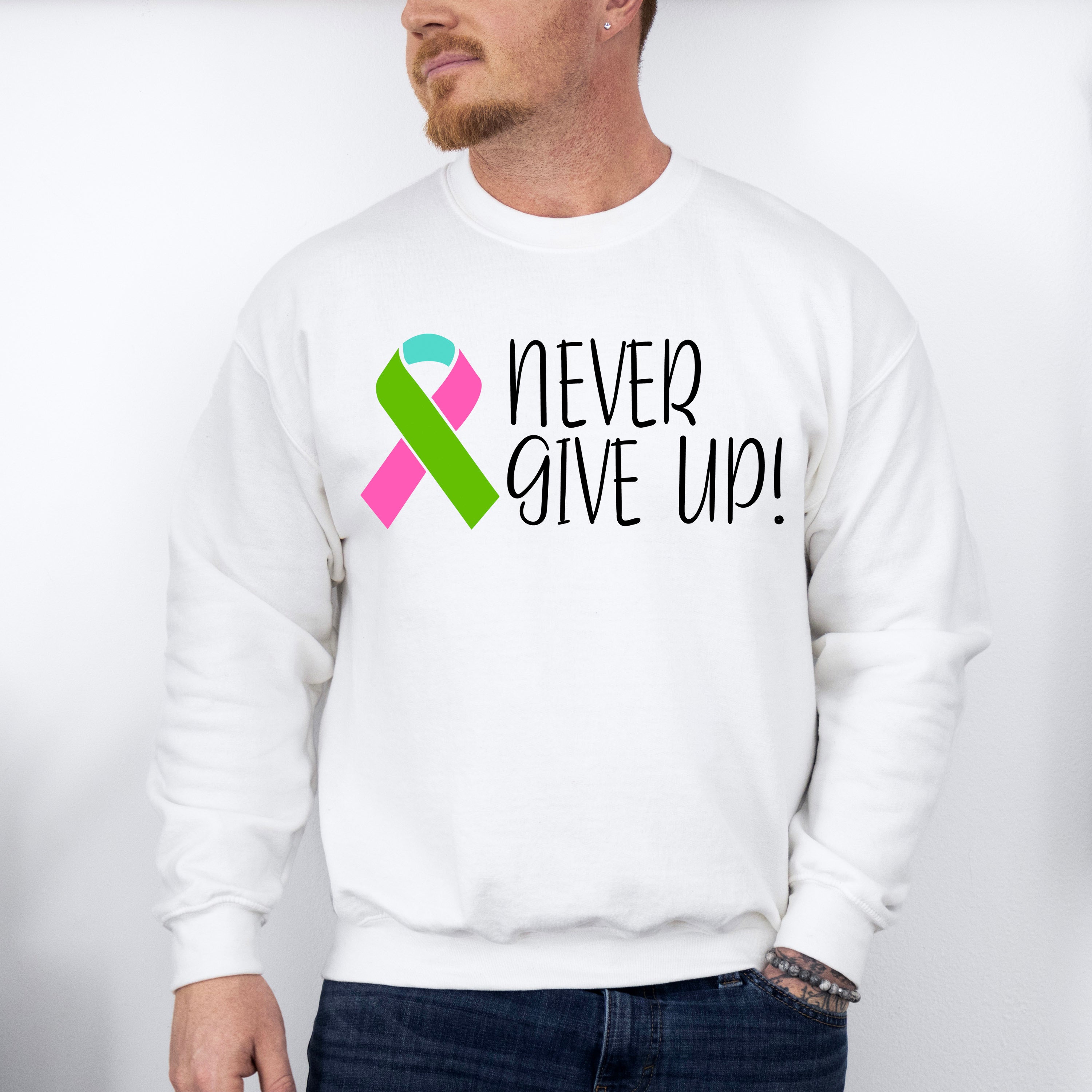 Never Give Up - Metastatic Breast Cancer Unisex Crewneck T-Shirt Sweatshirt Hoodie